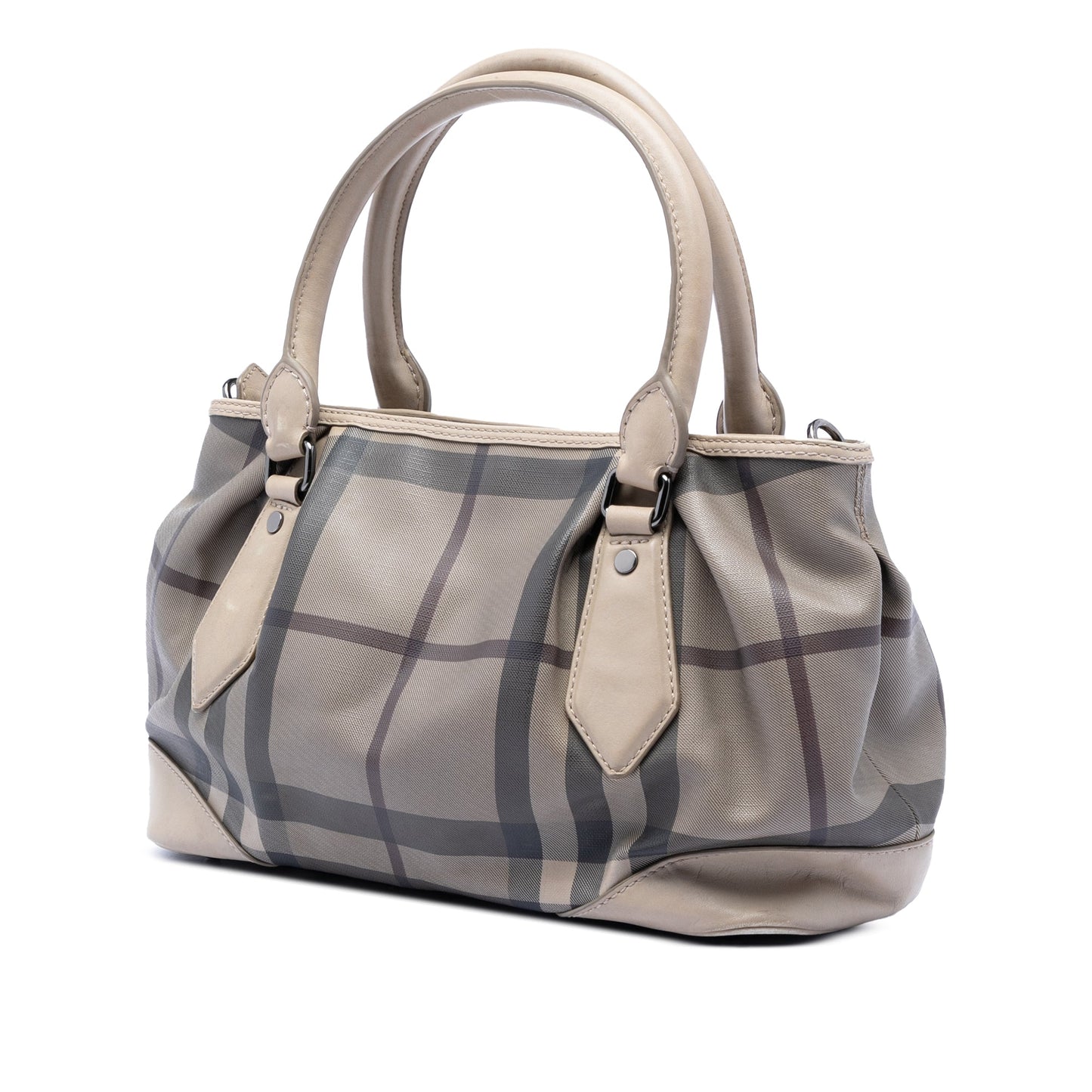 Burberry Smoke Check Coated Canvas Heathcliff Satchel