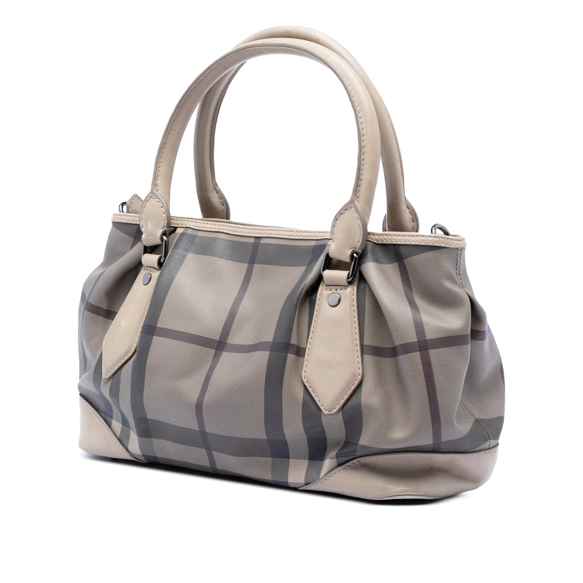 Burberry Smoke Check Coated Canvas Heathcliff Satchel