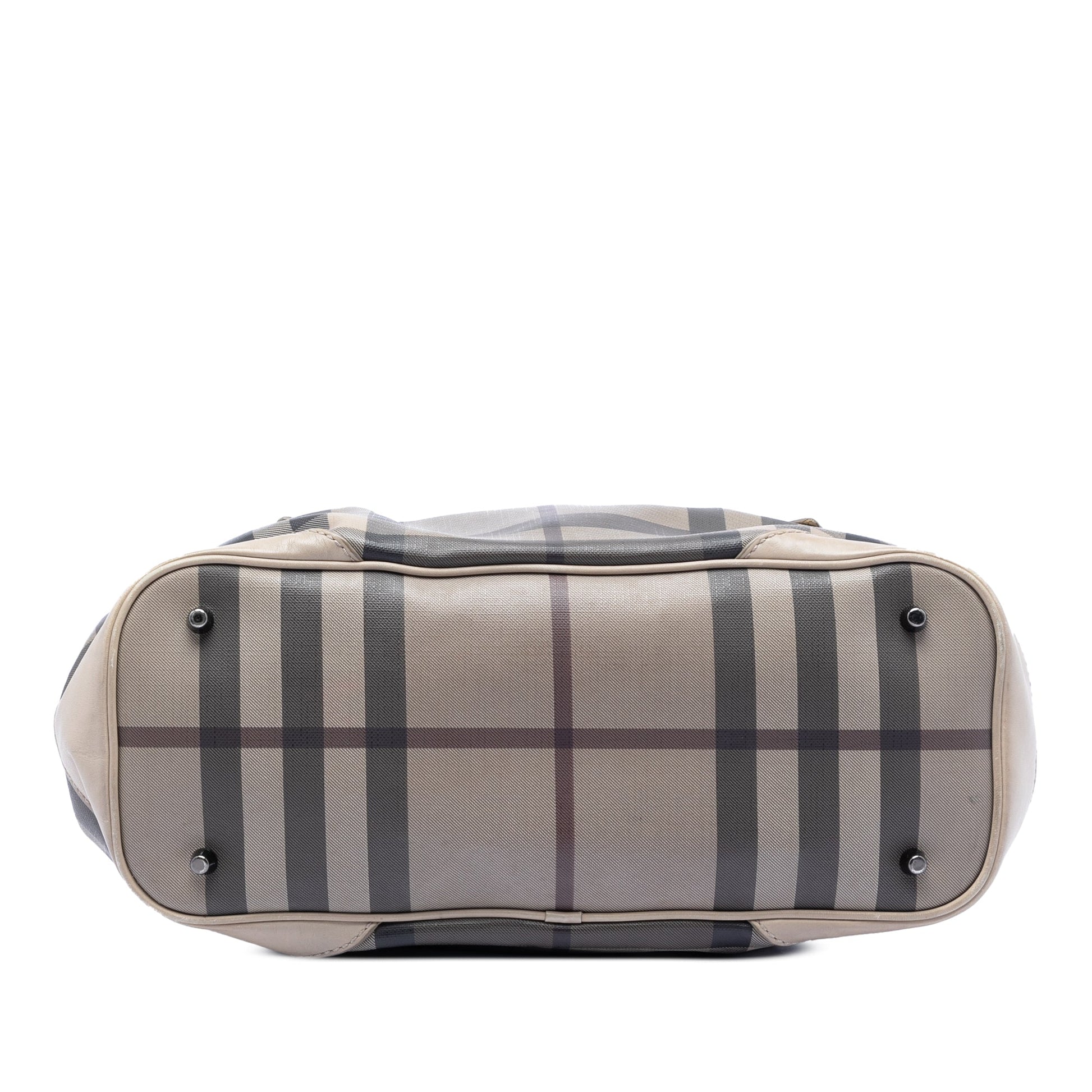 Burberry Smoke Check Coated Canvas Heathcliff Satchel