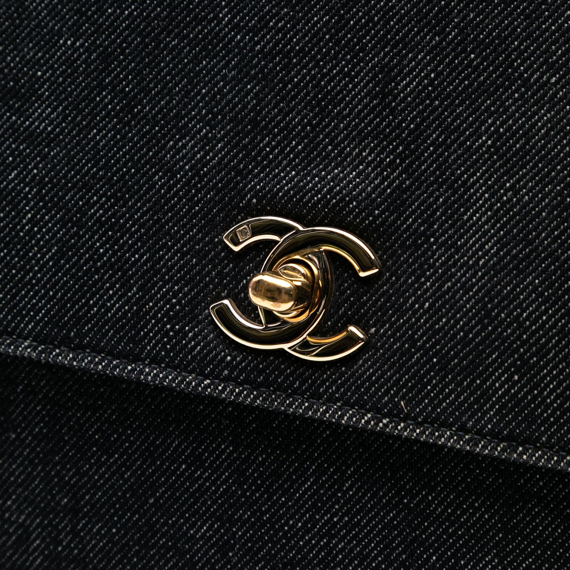 Chanel CC Denim Kelly Top Handle Bag