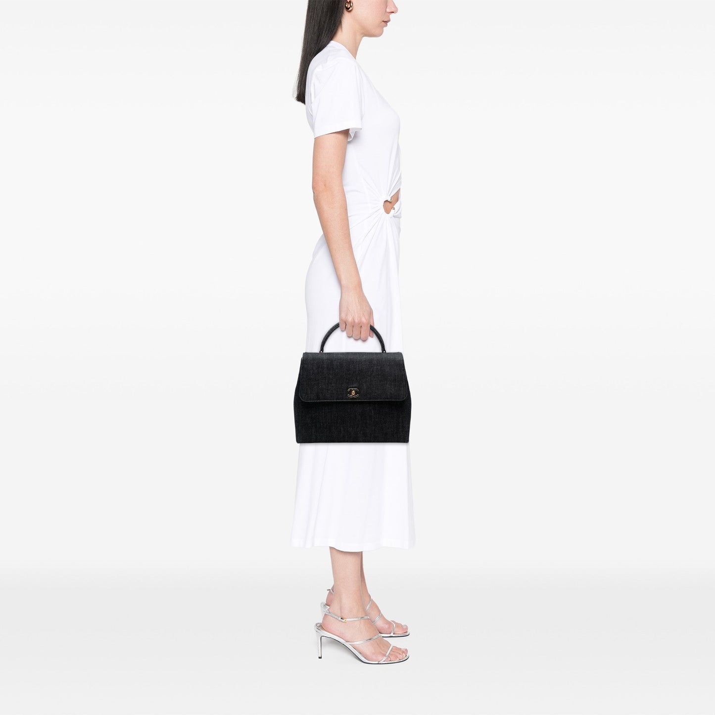 Chanel CC Denim Kelly Top Handle Bag