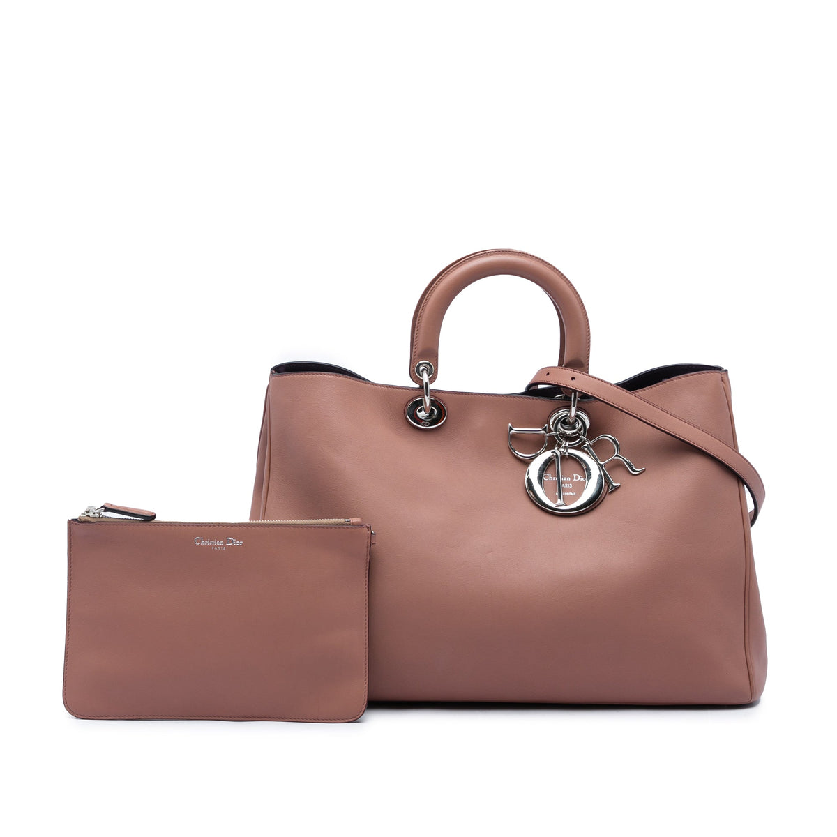 Dior Large Calfskin Diorissimo Tote — Pink