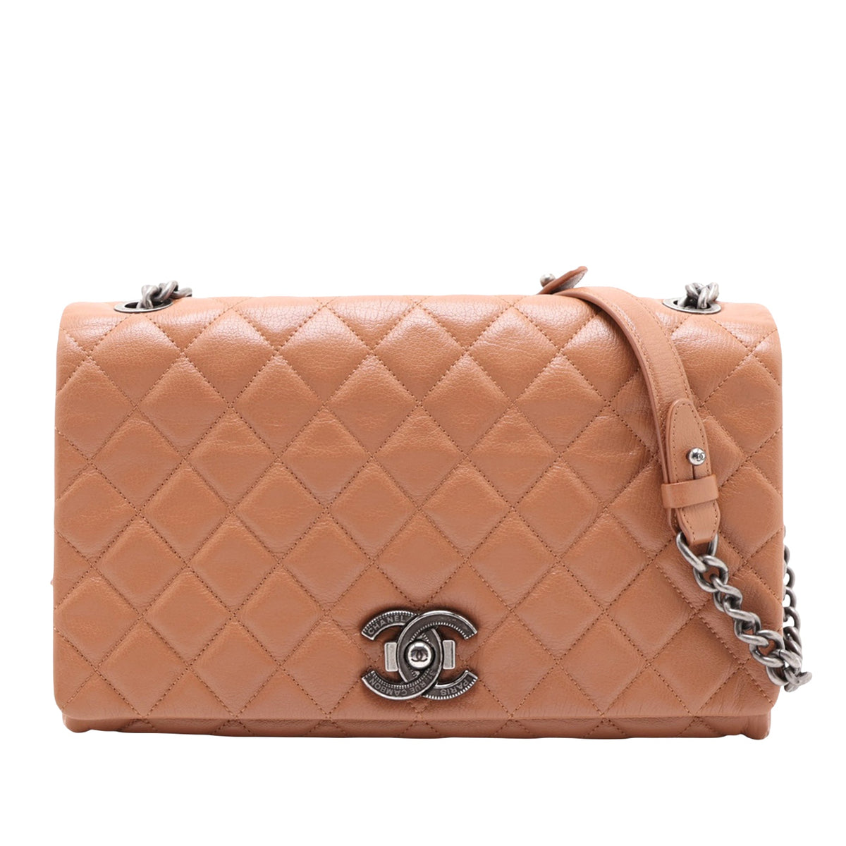 Chanel Large Quilted Goatskin City Rock Flap — Brown