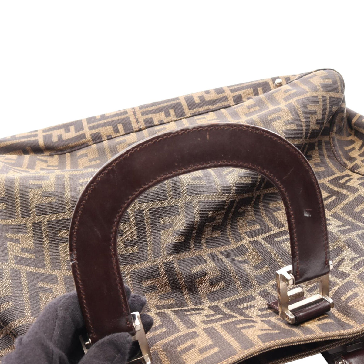 Fendi Zucca Canvas Tote — Brown