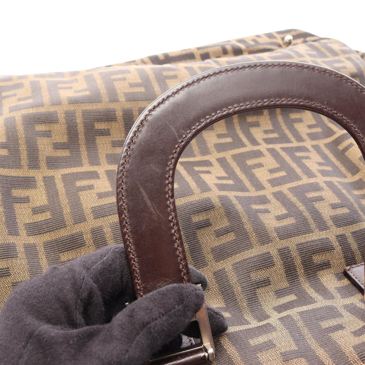 Fendi Zucca Canvas Tote — Brown