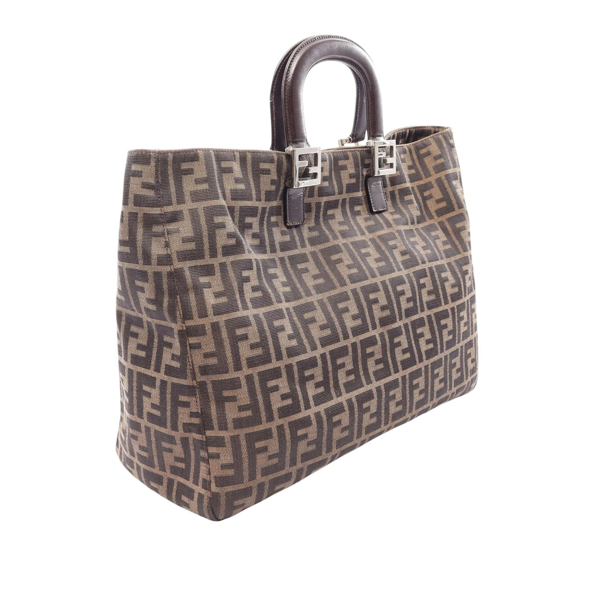 Fendi Zucca Canvas Tote — Brown