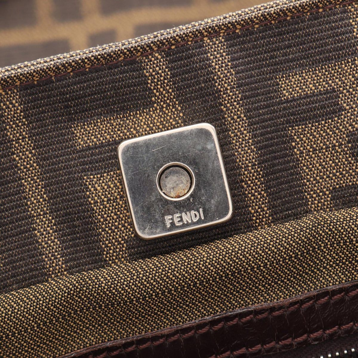 Fendi Zucca Canvas Tote — Brown