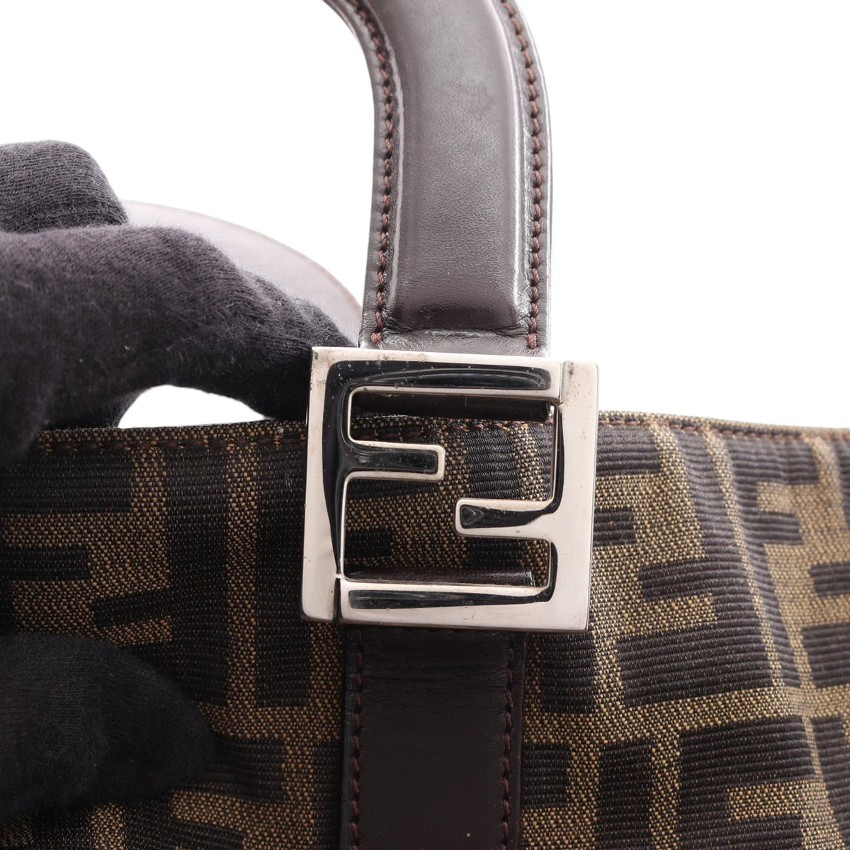 Fendi Zucca Canvas Tote — Brown