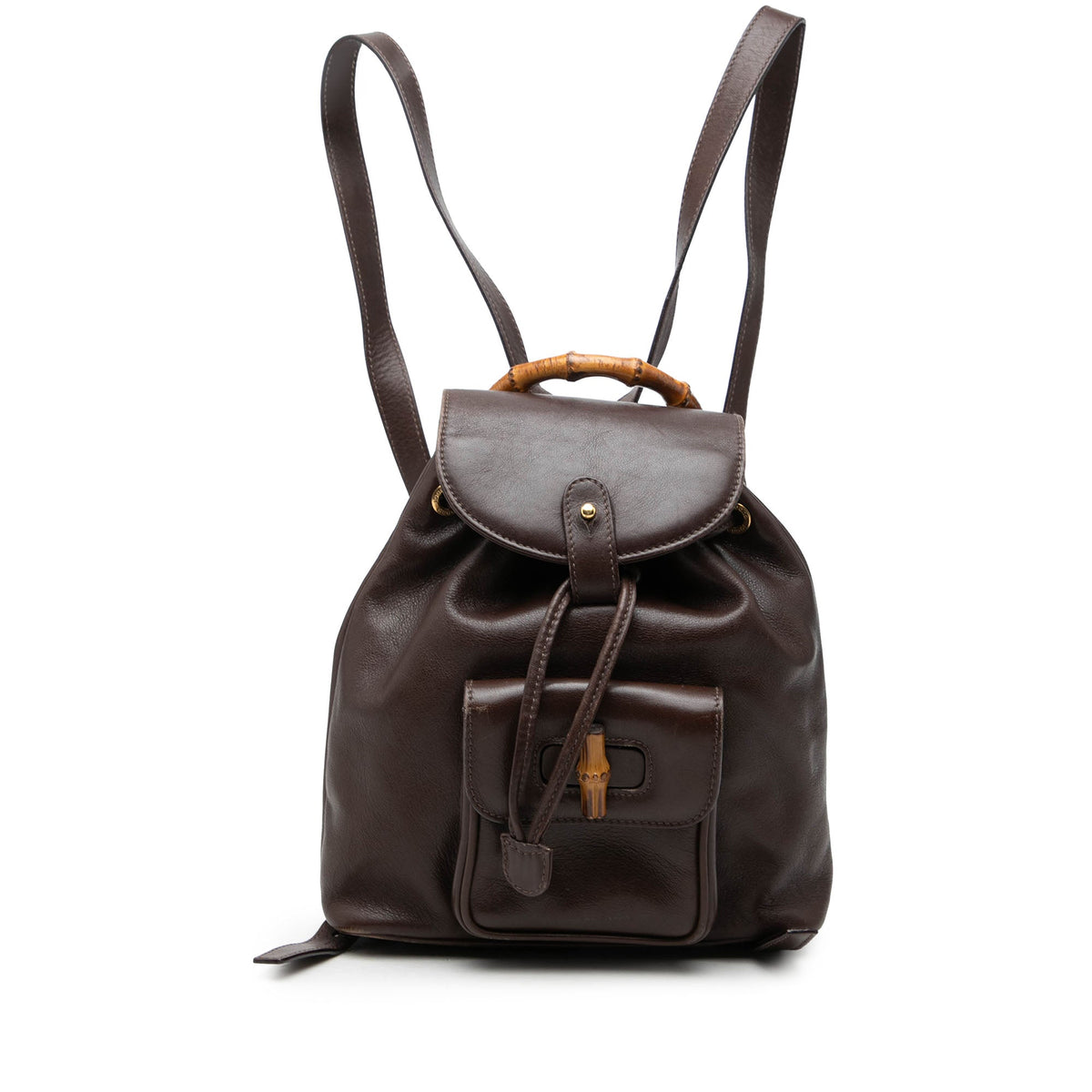 Gucci Mini Calfskin Bamboo Drawstring Backpack