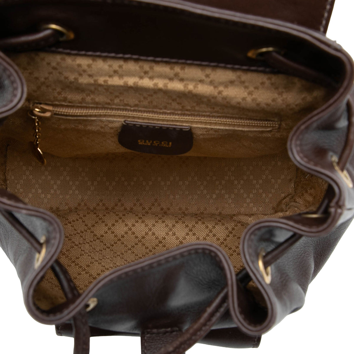 Gucci Mini Calfskin Bamboo Drawstring Backpack