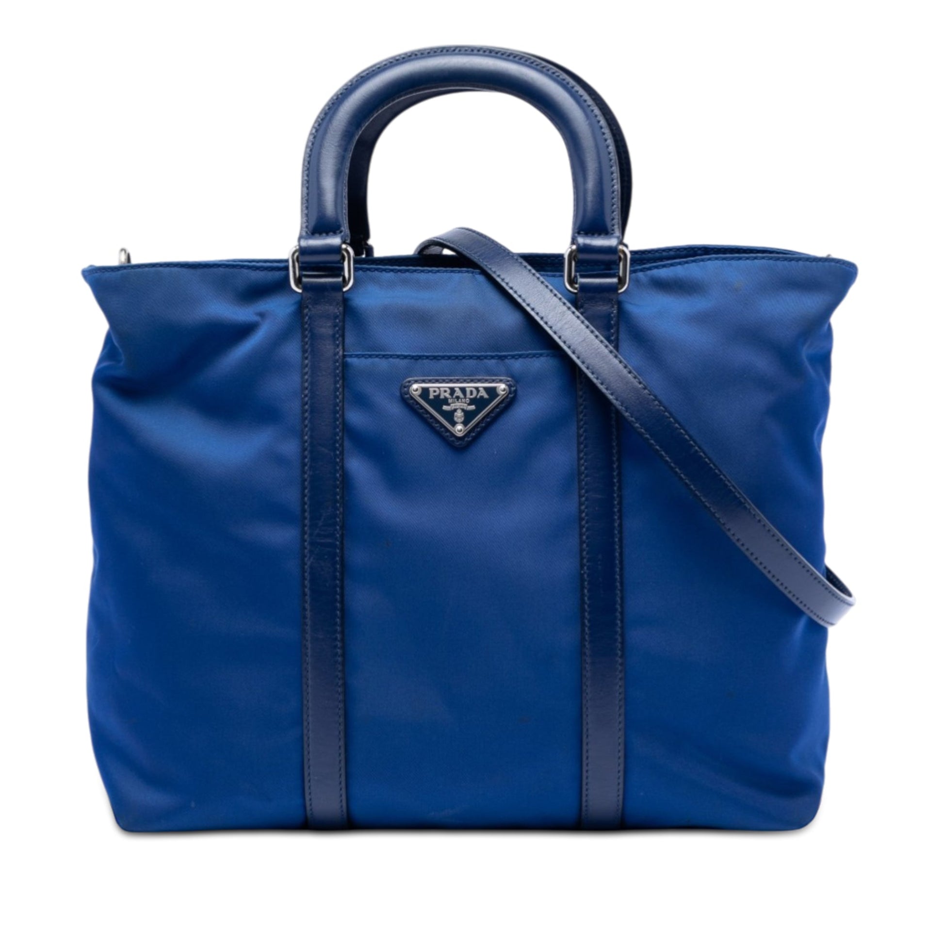 Vitello Trimmed Tessuto Satchel