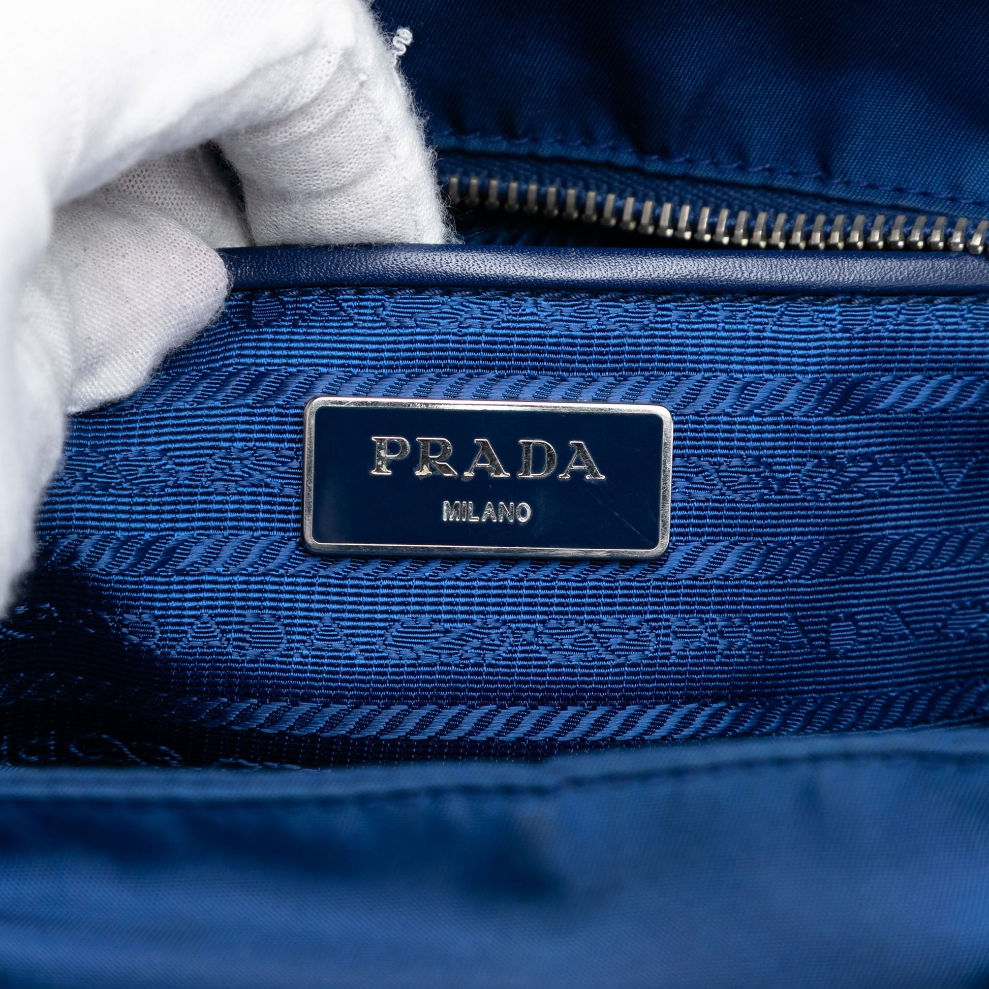 Vitello Trimmed Tessuto Satchel