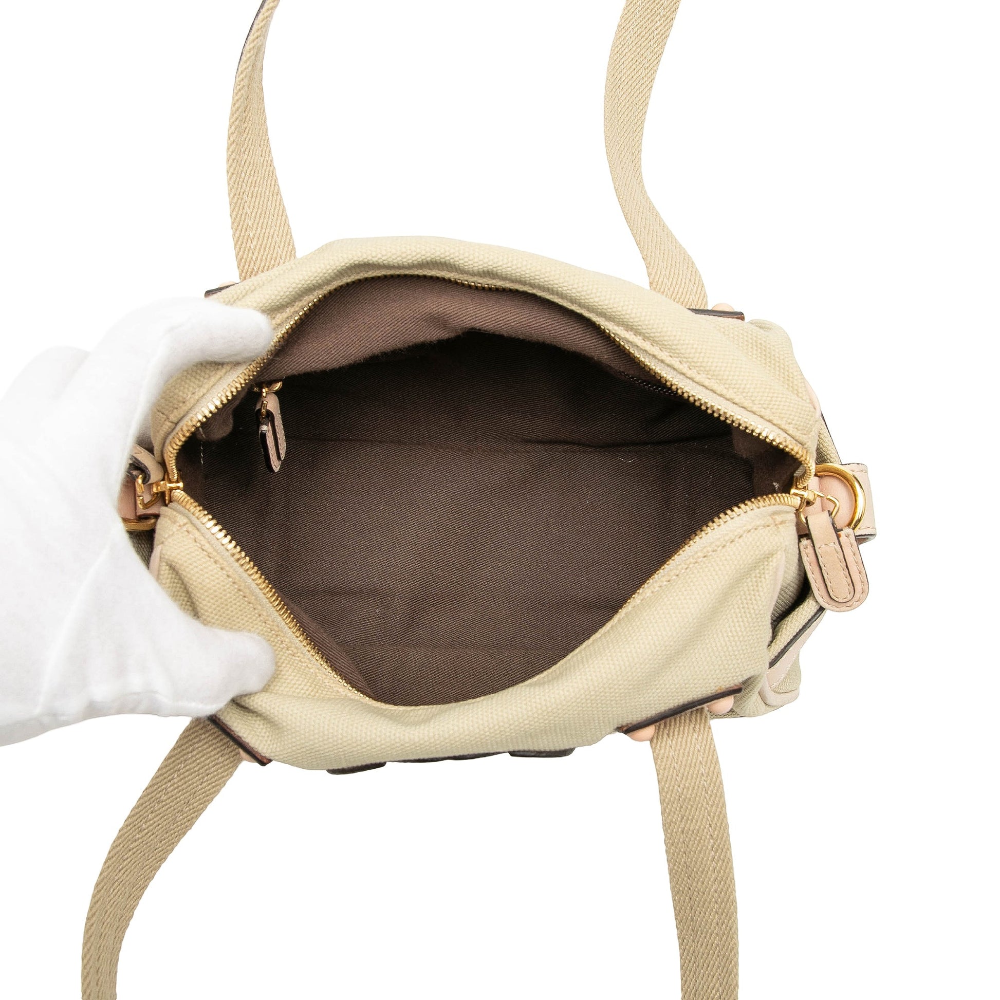 LOEWE Mini Anagram Canvas Barrel Bag