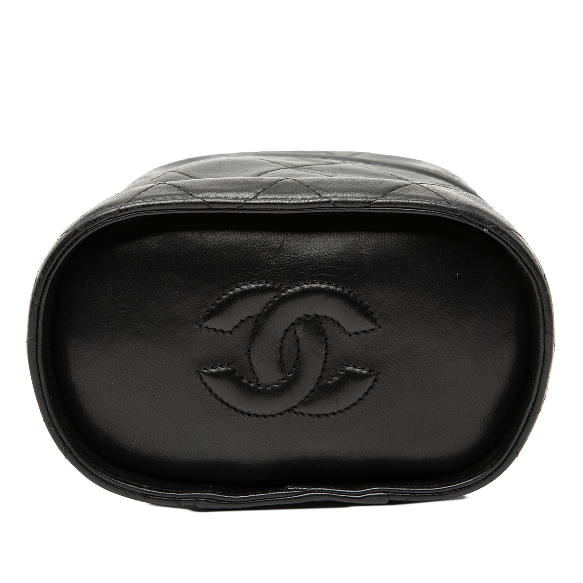 Quilted Lambskin Tassel Vanity Case with Chain