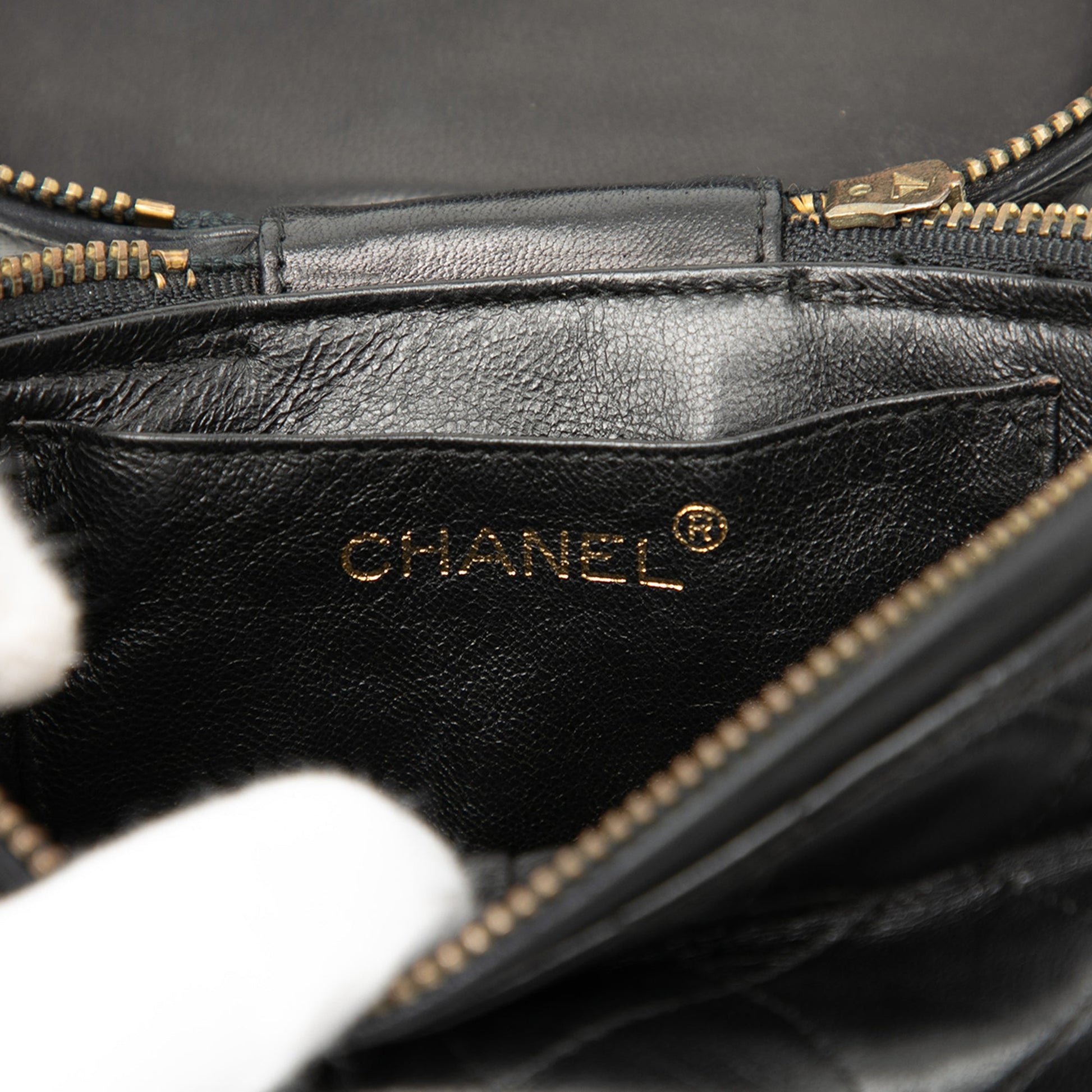 Quilted Lambskin Tassel Vanity Case with Chain