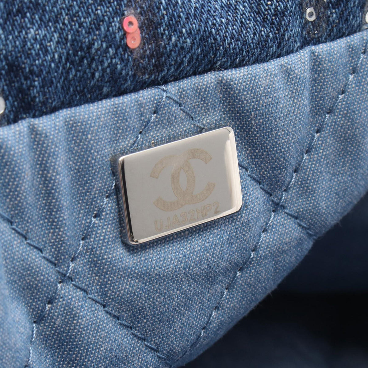 Chanel Large Denim Sequin Embellished 22 Hobo