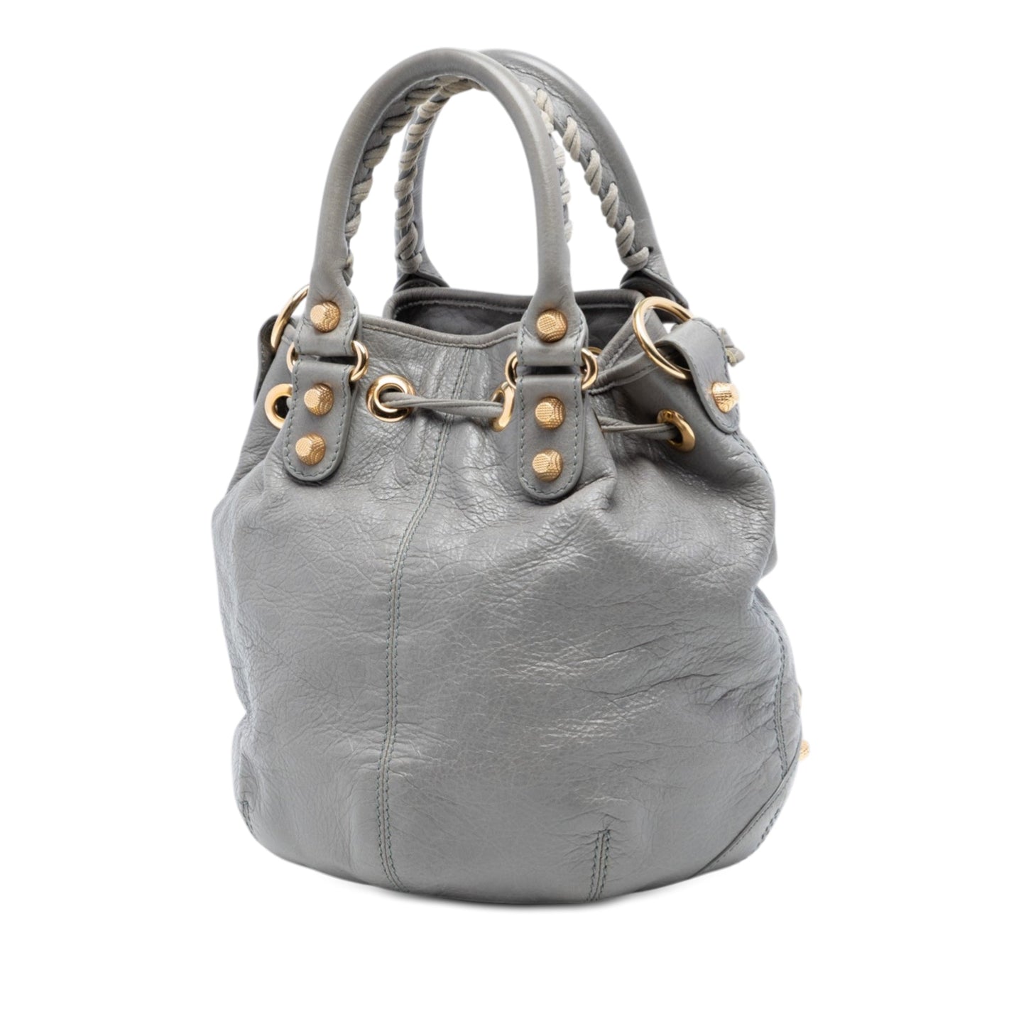 Lambskin Motocross Giant 21 Pompon Bucket Bag