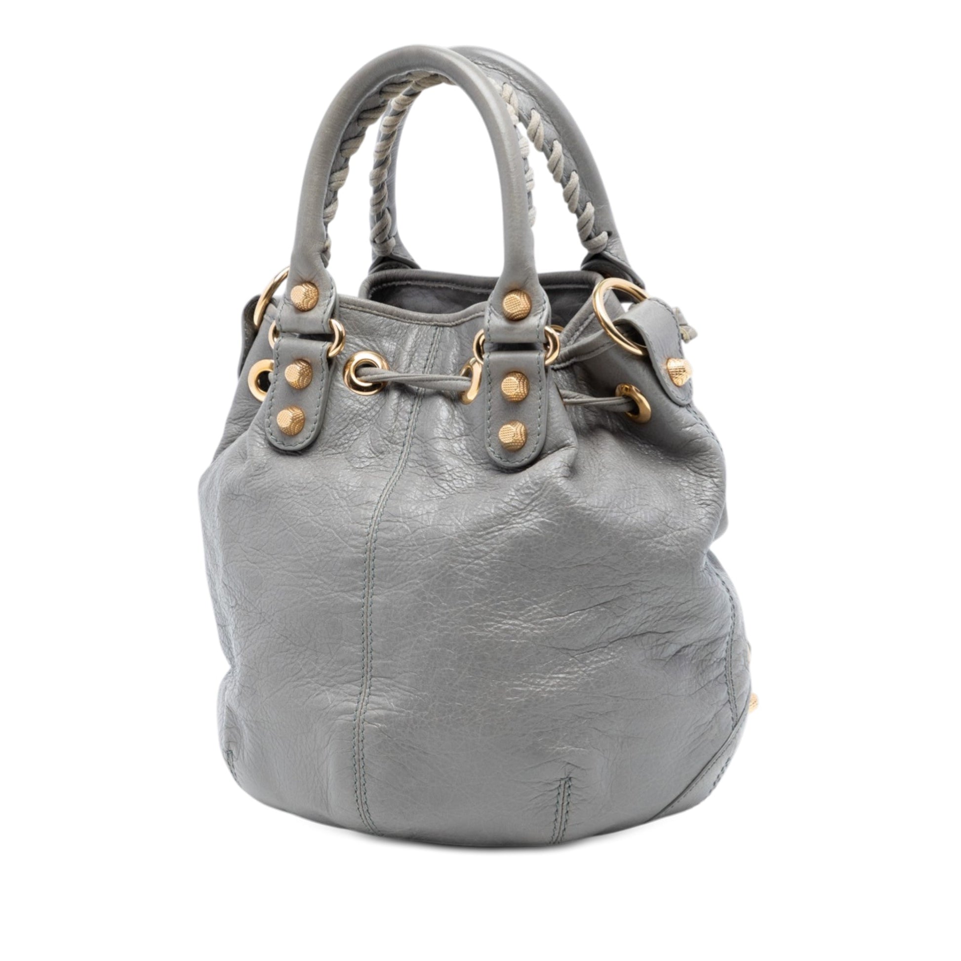 Lambskin Motocross Giant 21 Pompon Bucket Bag