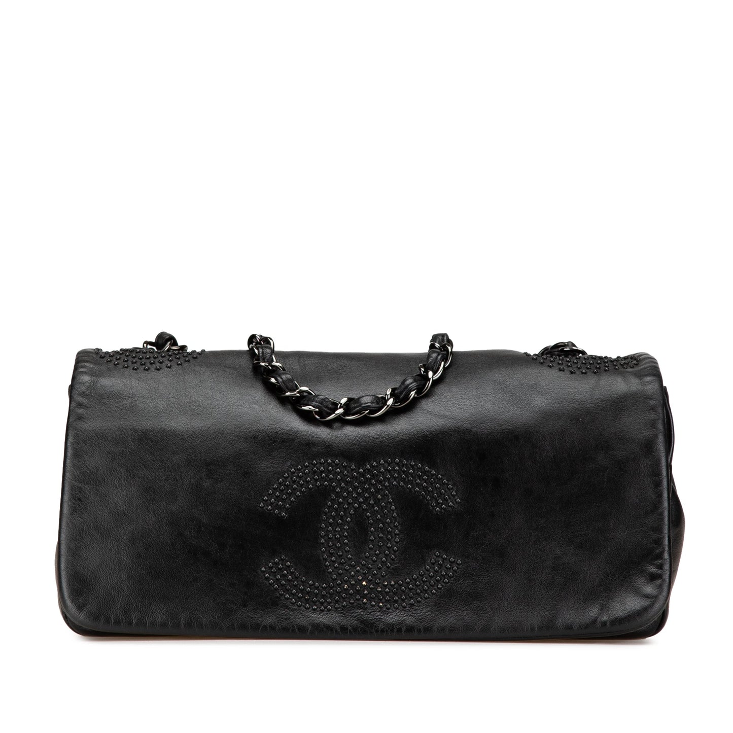 Chanel CC Studded Lambskin East West Flap