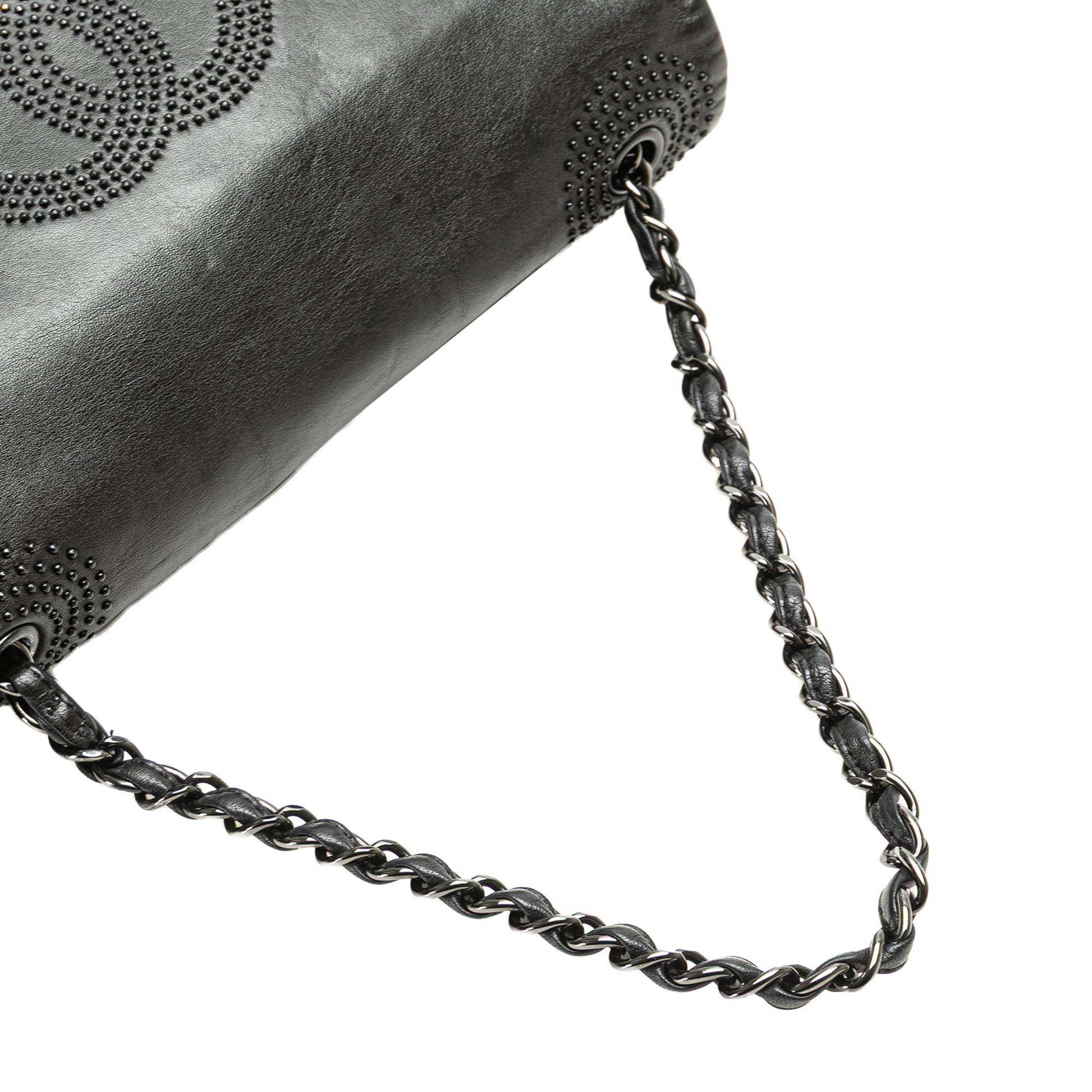 Chanel CC Studded Lambskin East West Flap