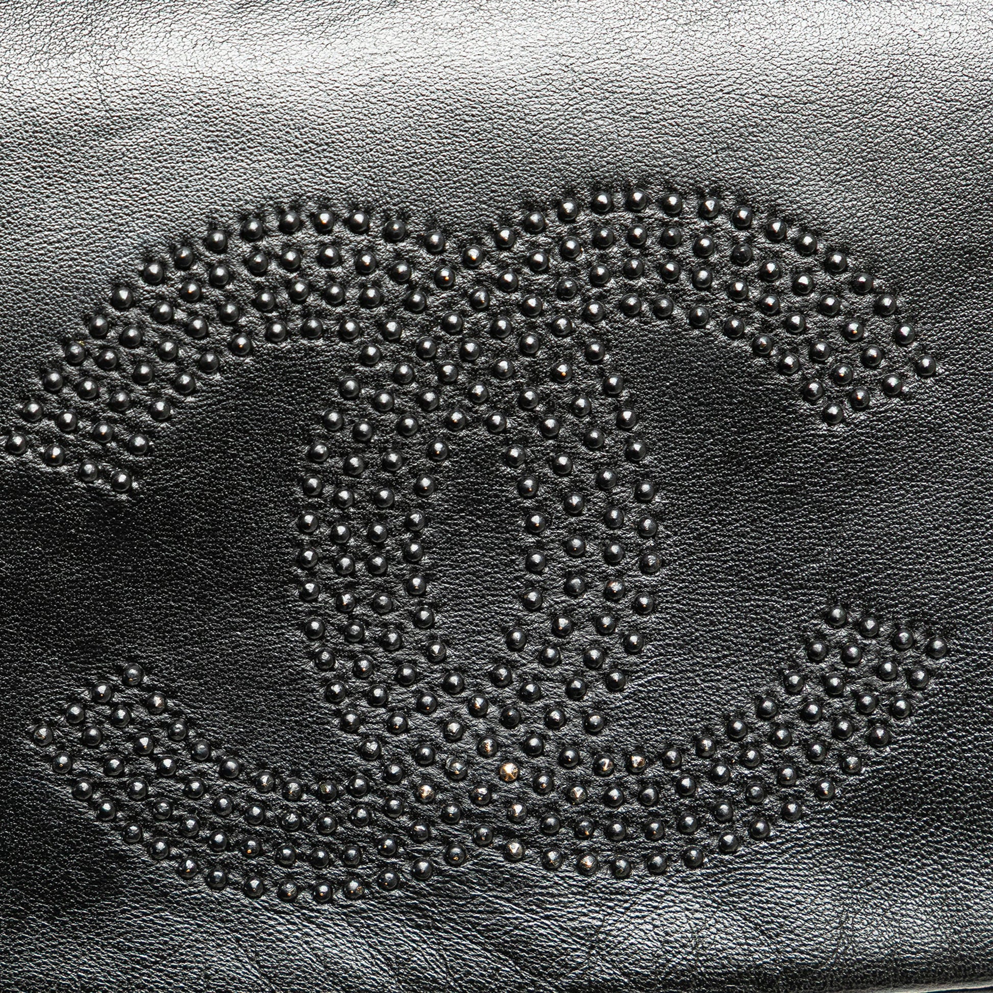 Chanel CC Studded Lambskin East West Flap