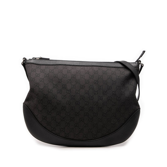 Gucci Large GG Denim Half Moon Crossbody