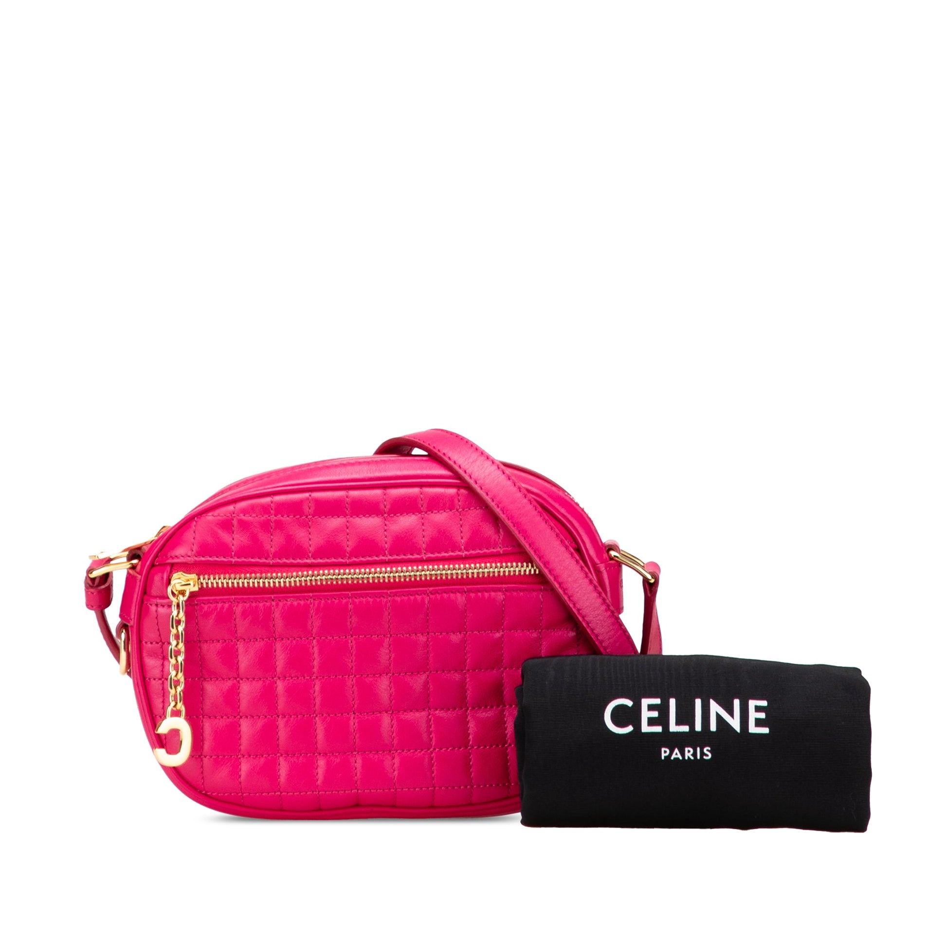 Celine Quilted Calfskin C Charm Crossbody