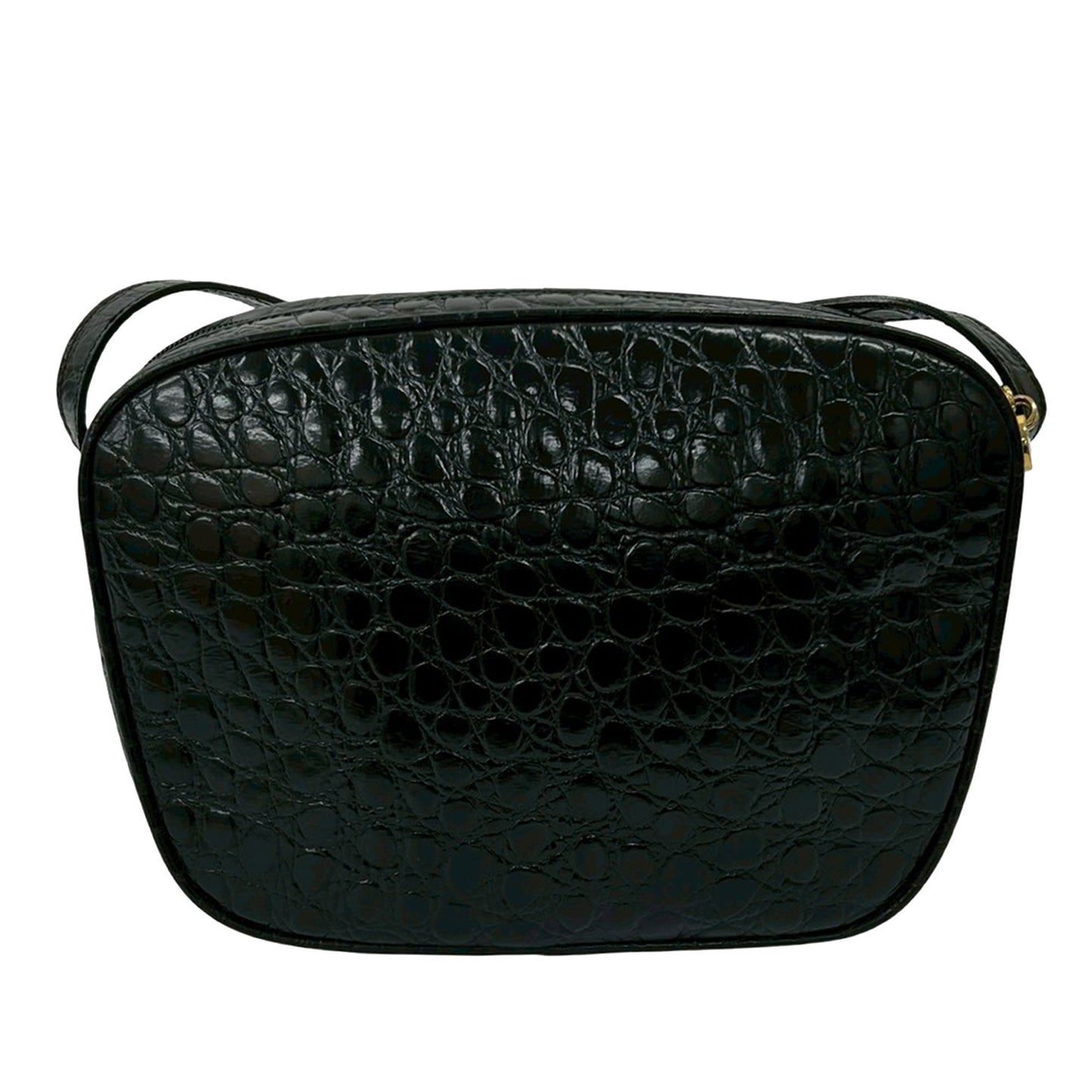Ferragamo Croc Embossed Leather Vara Crossbody