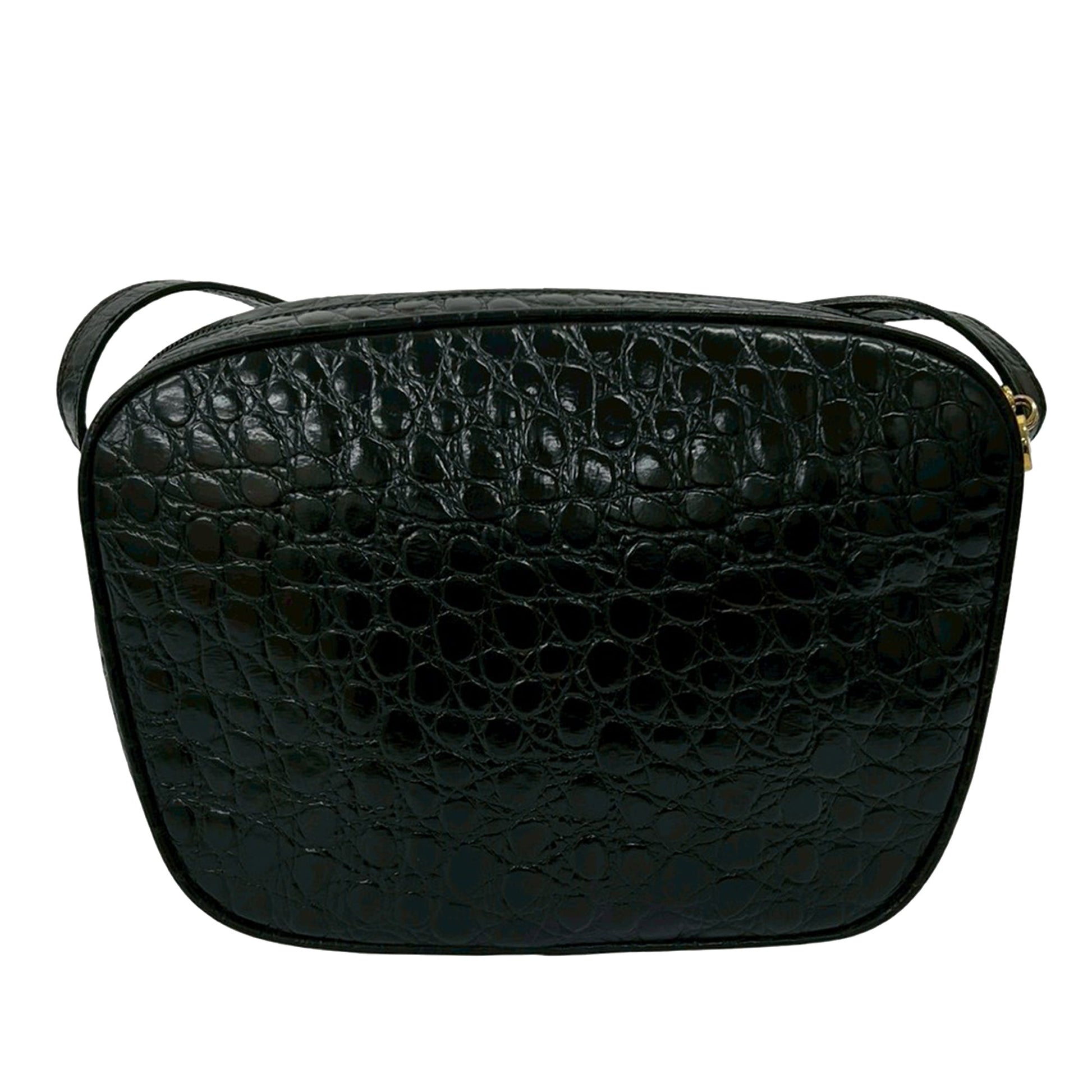 Ferragamo Croc Embossed Leather Vara Crossbody