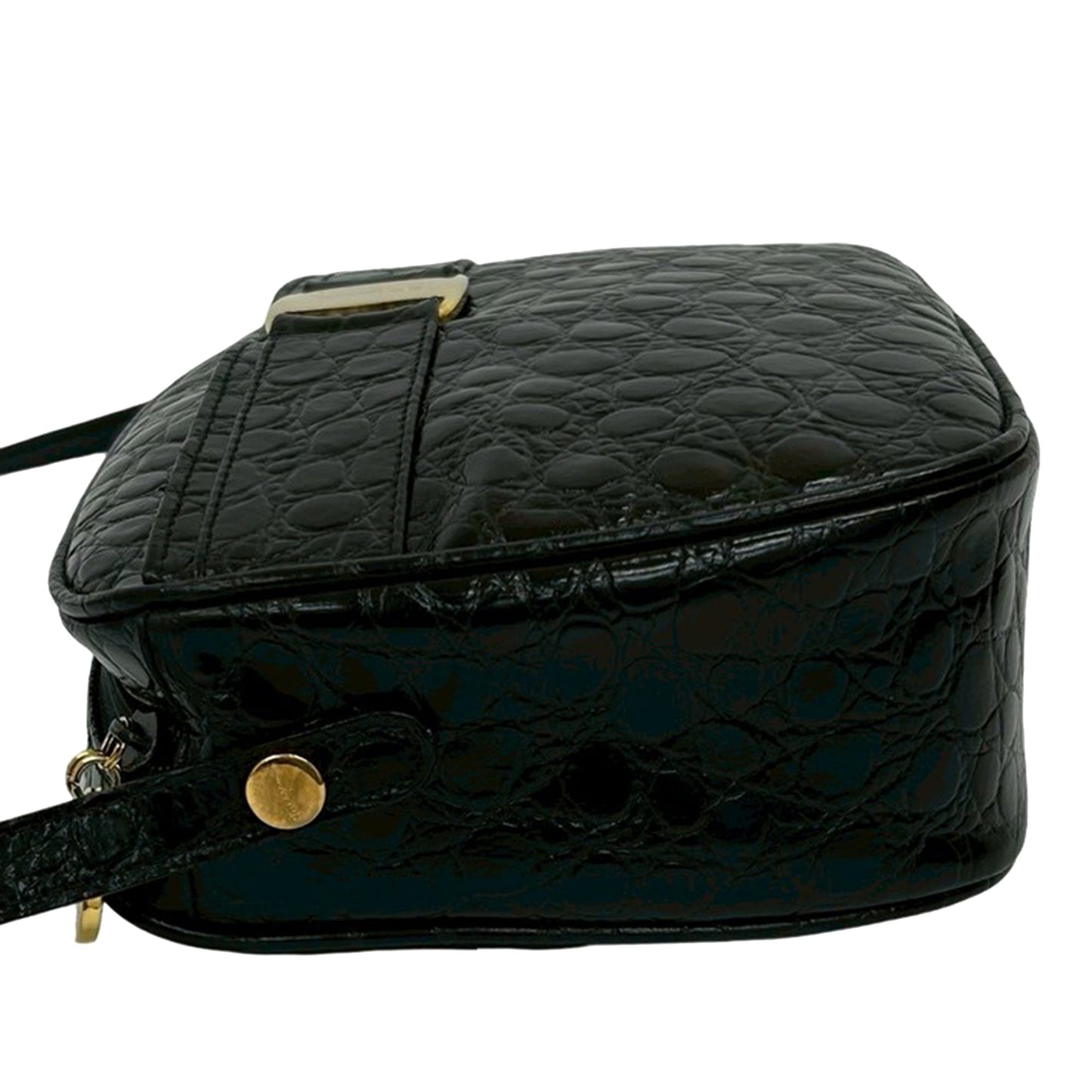 Ferragamo Croc Embossed Leather Vara Crossbody
