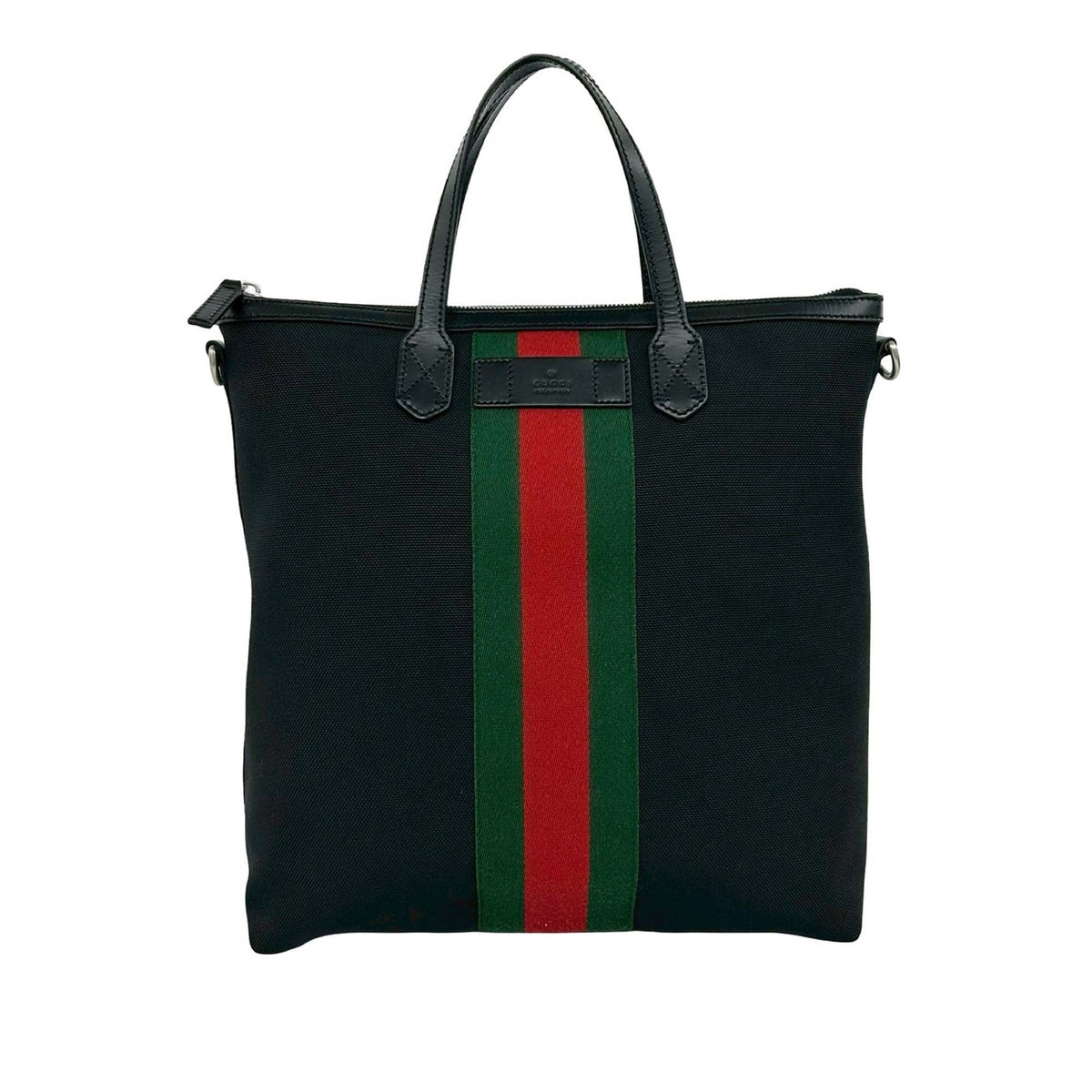 Gucci Canvas Techno Web Vertical Zip Tote