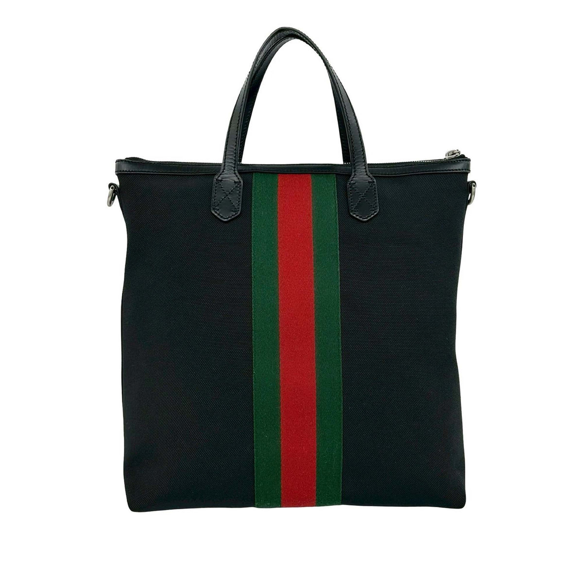 Gucci Canvas Techno Web Vertical Zip Tote