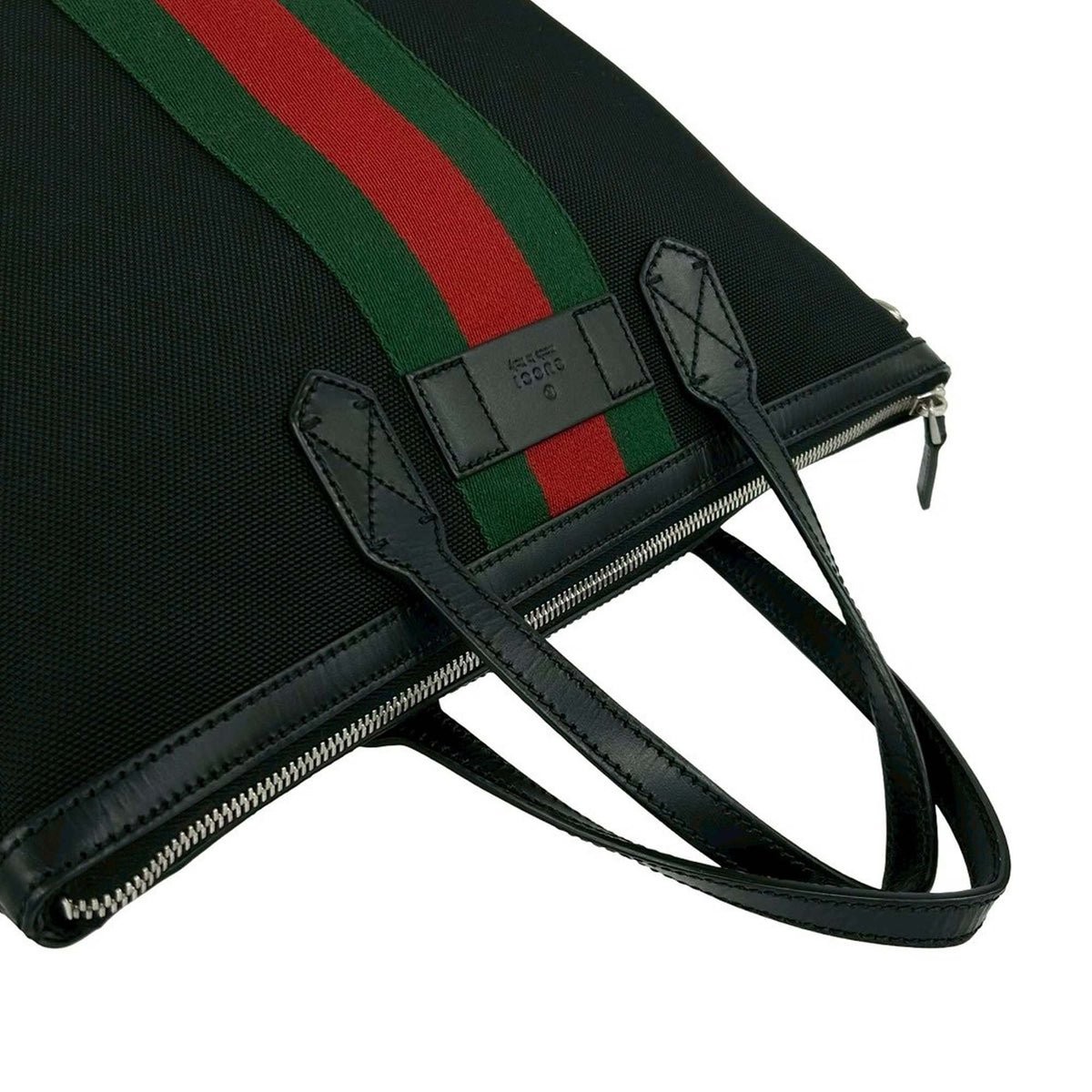 Gucci Canvas Techno Web Vertical Zip Tote