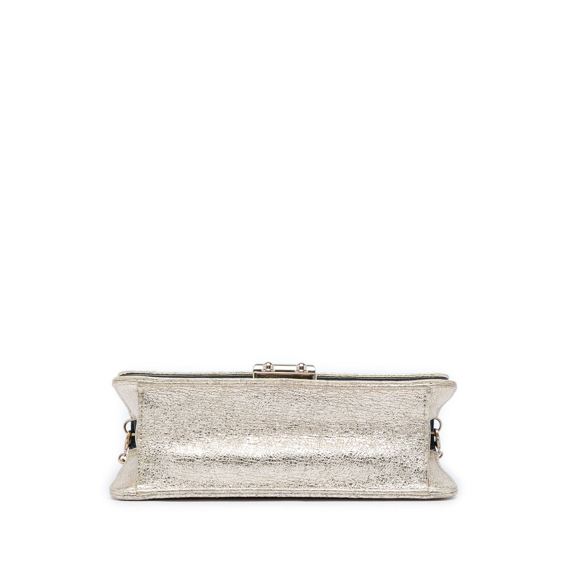Dior Metallic Crinkled Calfskin Cannage Miss Dior Promenade Wallet on Chain