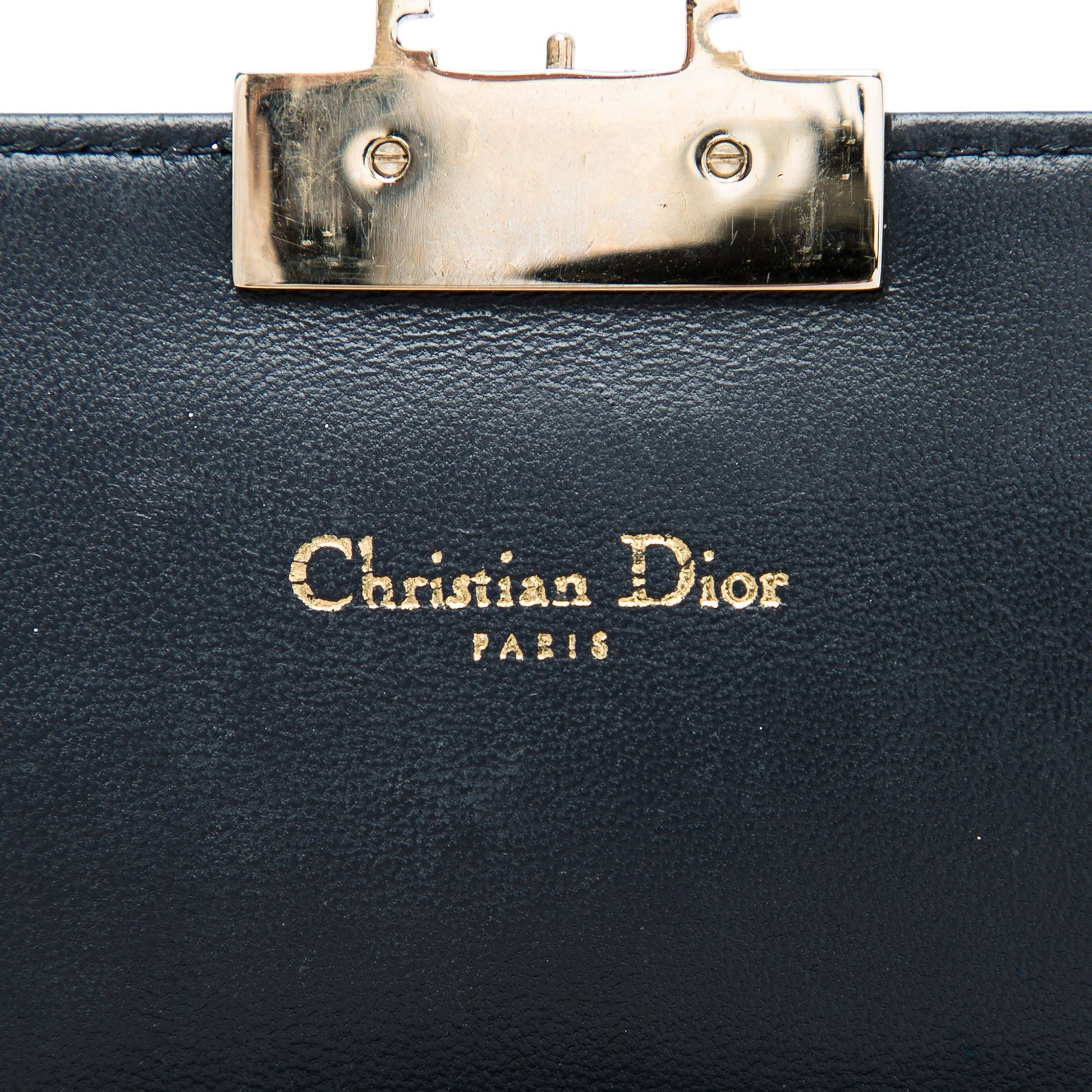 Dior Metallic Crinkled Calfskin Cannage Miss Dior Promenade Wallet on Chain
