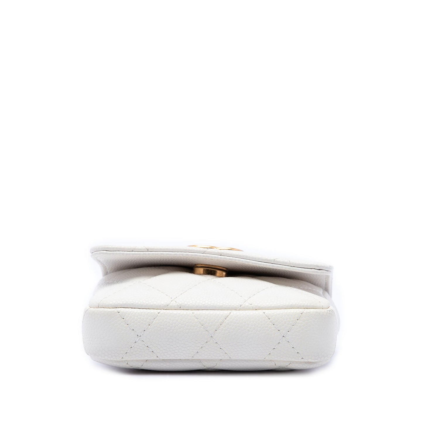 Chanel Quilted Caviar Twist Your Buttons Flap Chain Belt Bag