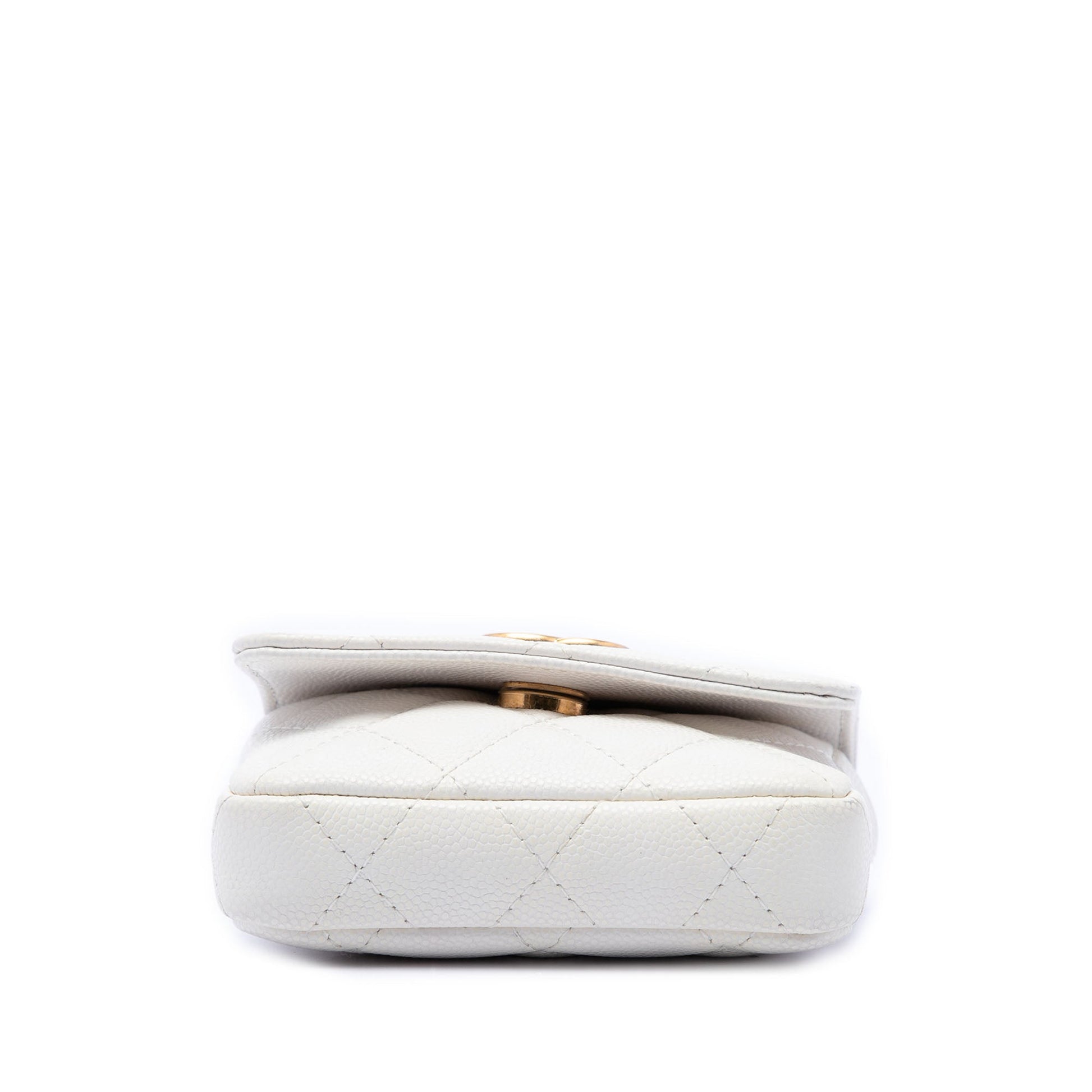 Chanel Quilted Caviar Twist Your Buttons Flap Chain Belt Bag