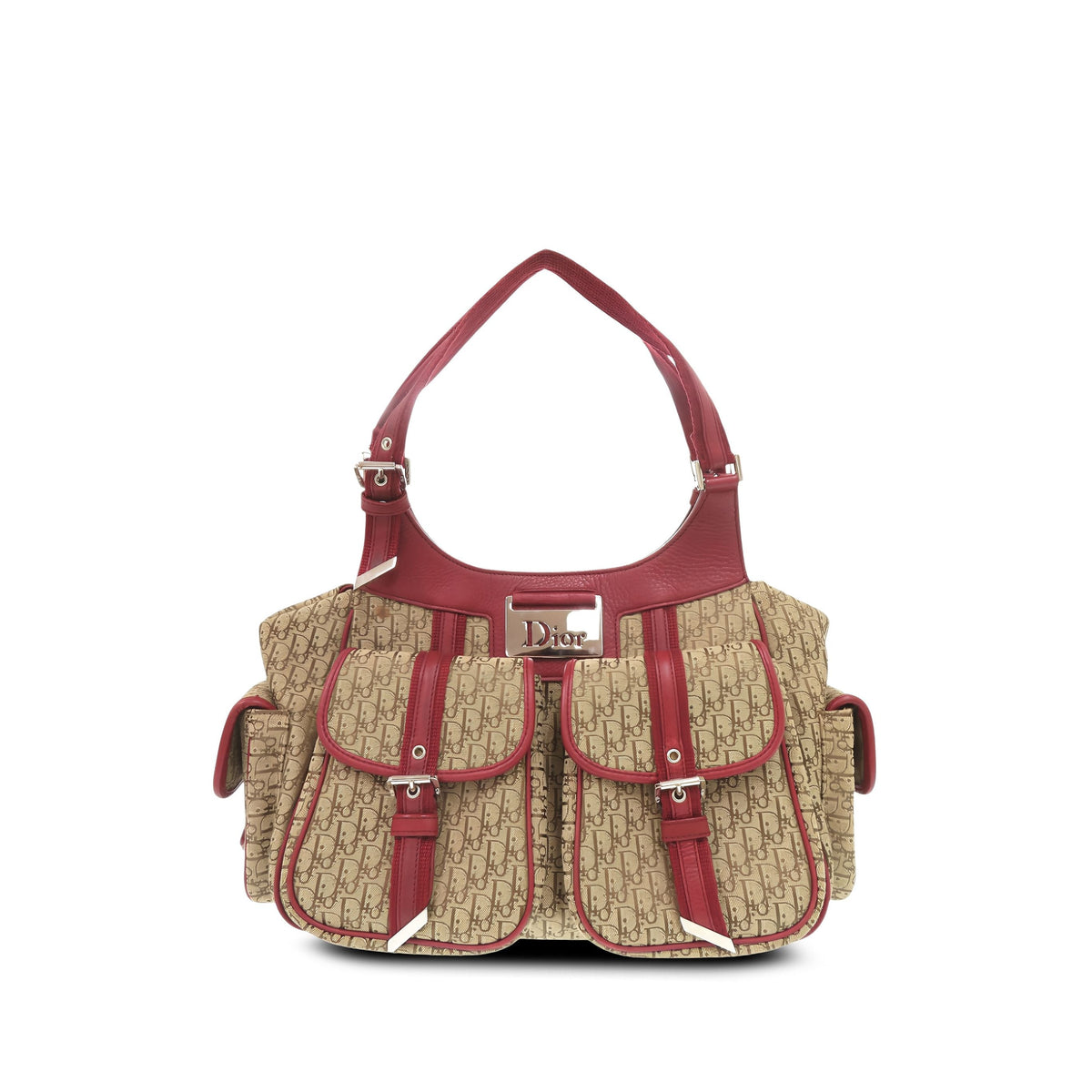 Dior Trotter Canvas Street Chic Handbag — Beige