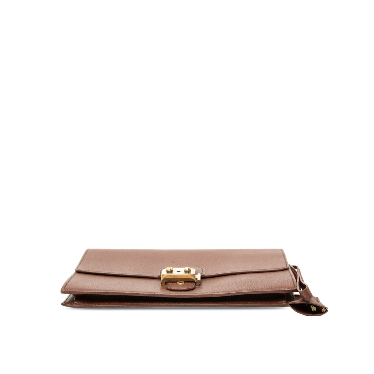Hermès Courchevel Jet Pochette Clutch — Brown