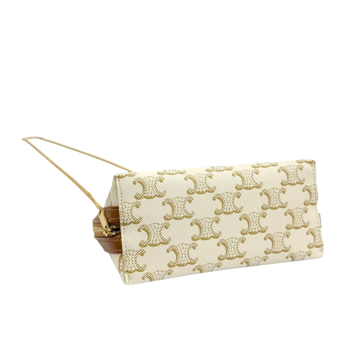 Celine Triomphe Coated Canvas Clutch On Chain