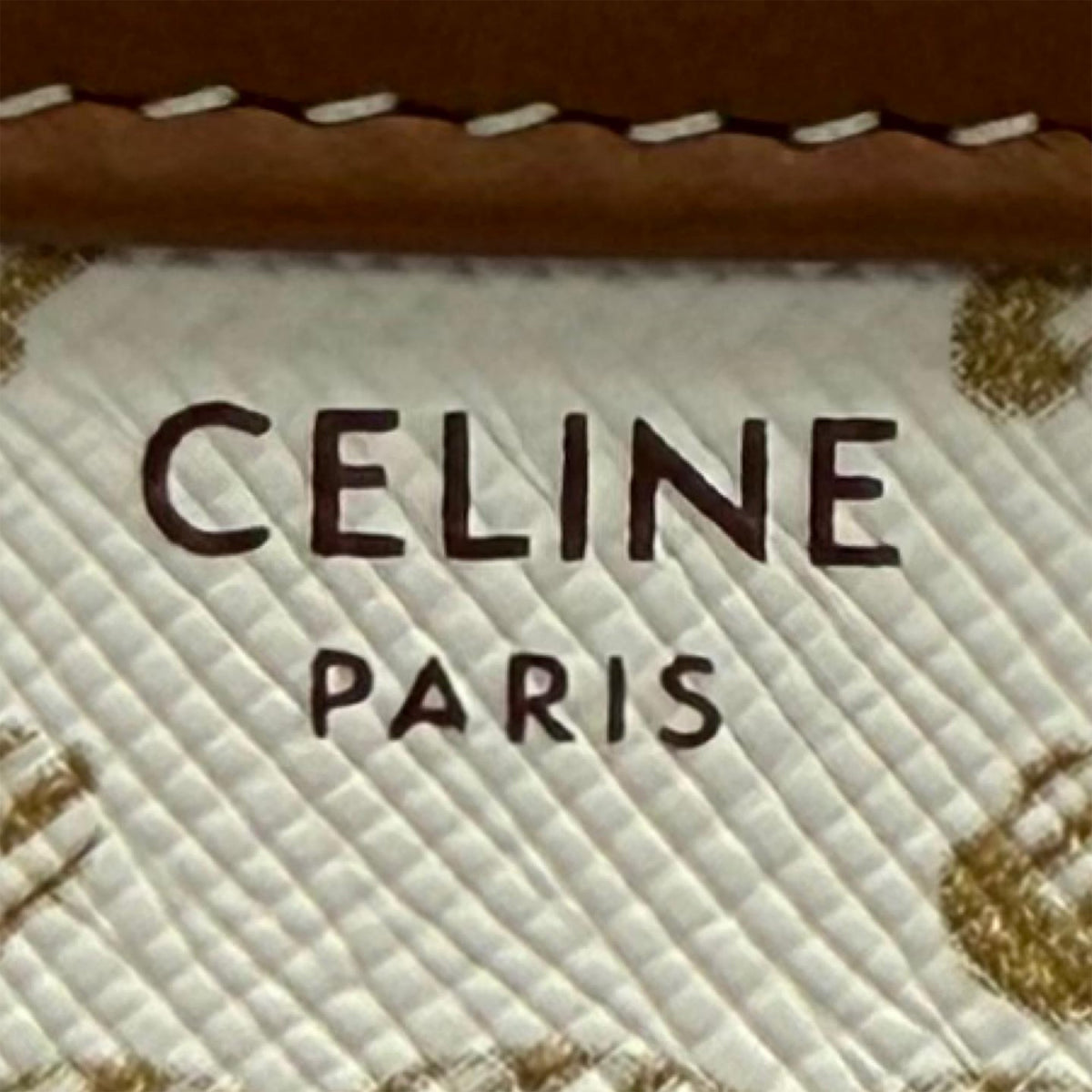 Celine Triomphe Coated Canvas Clutch On Chain