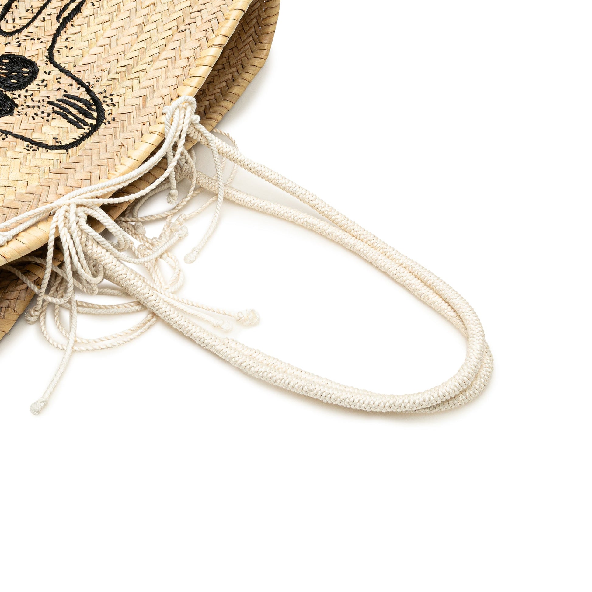 Celine Andre Butzer Large Raffia Classic Wanderer Embroidered Shopping Tote