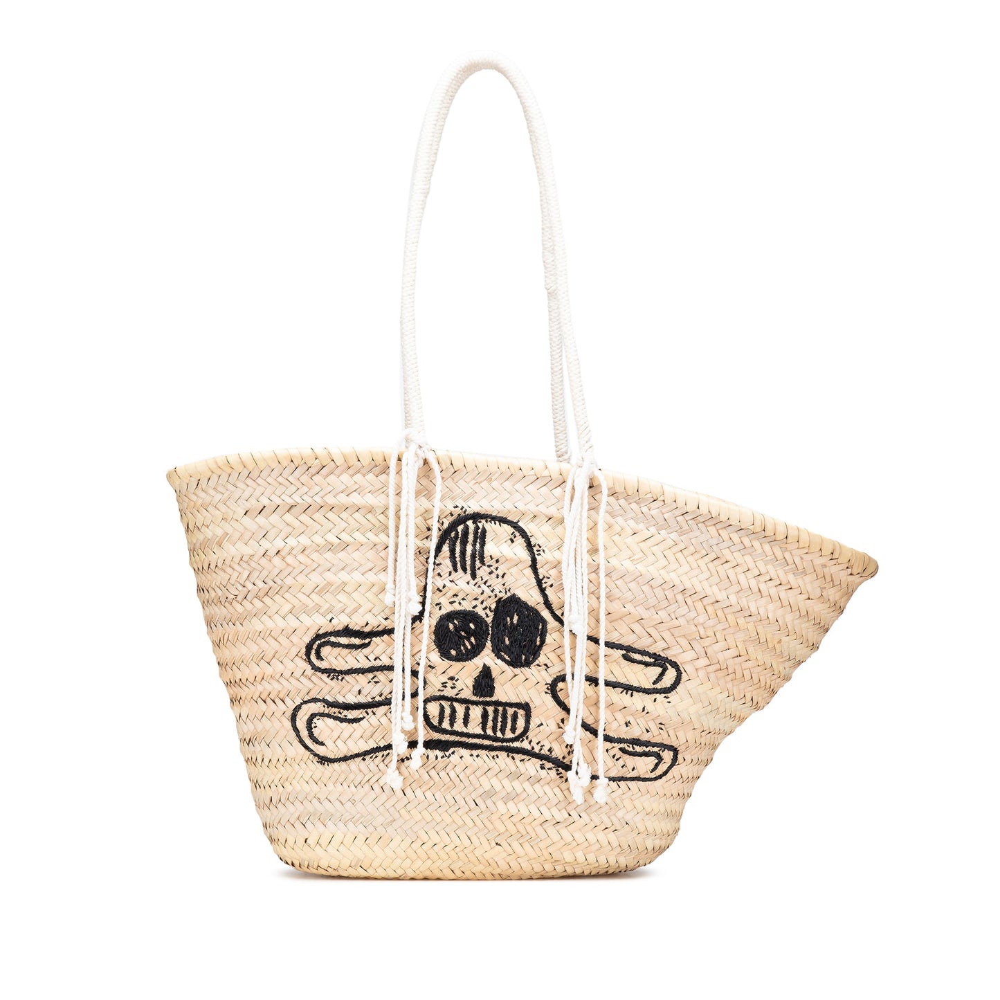 Celine Andre Butzer Large Raffia Classic Wanderer Embroidered Shopping Tote