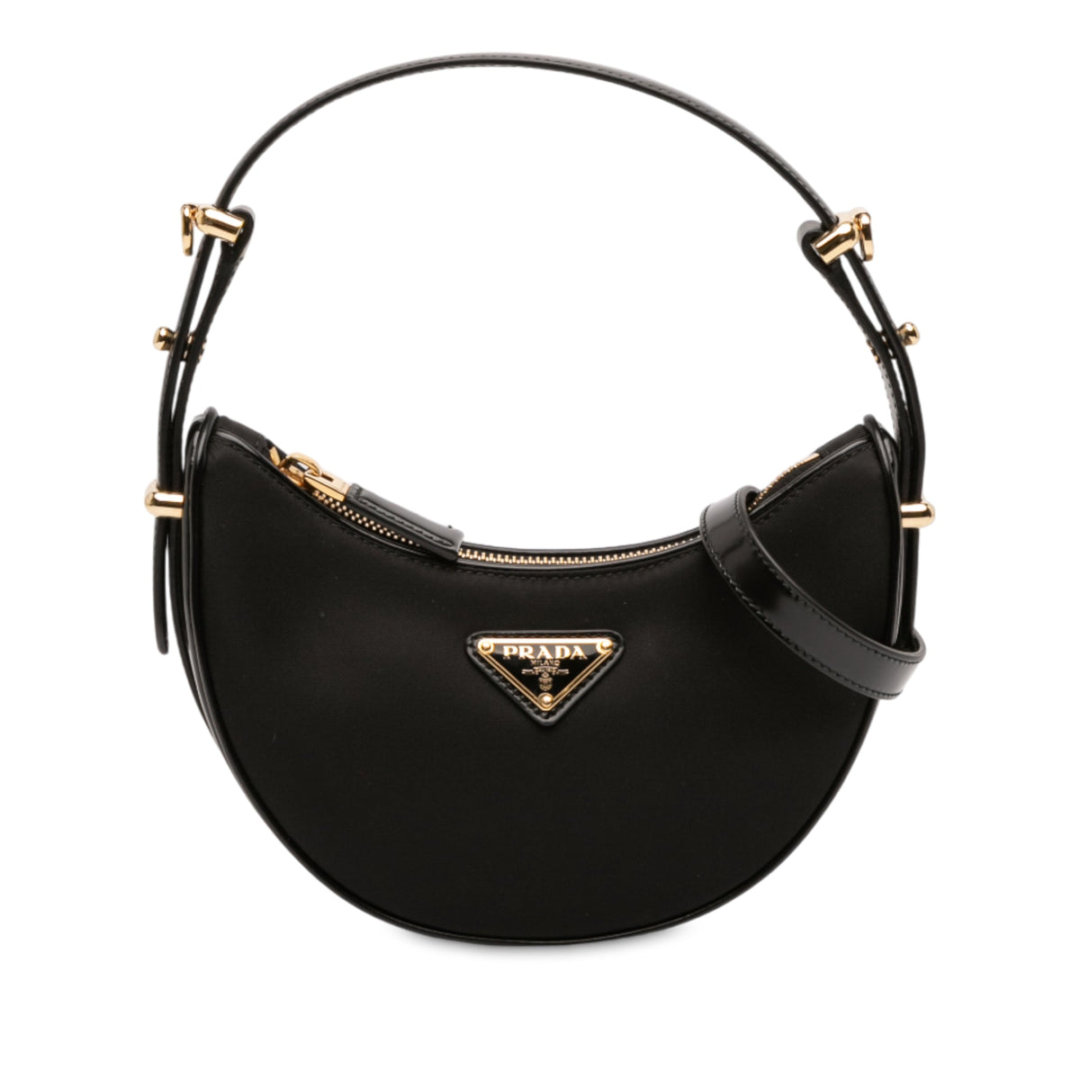 Prada Small Re Nylon and Leather Arque Satchel