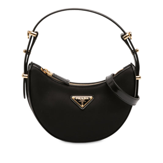 Prada Small Re Nylon and Leather Arque Satchel