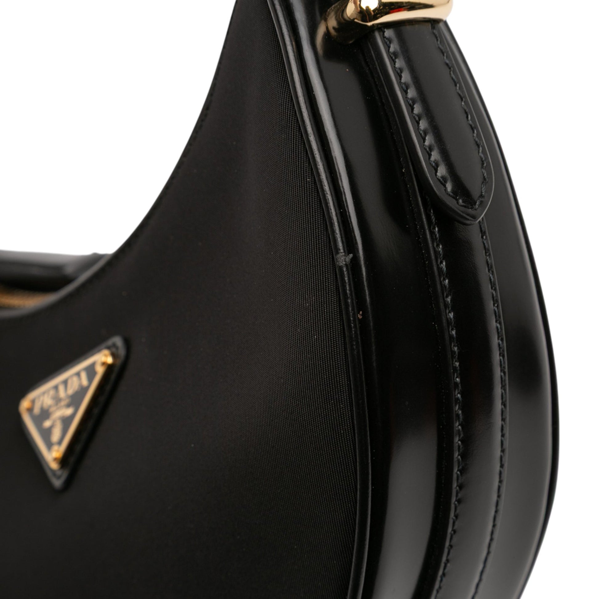 Prada Small Re Nylon and Leather Arque Satchel