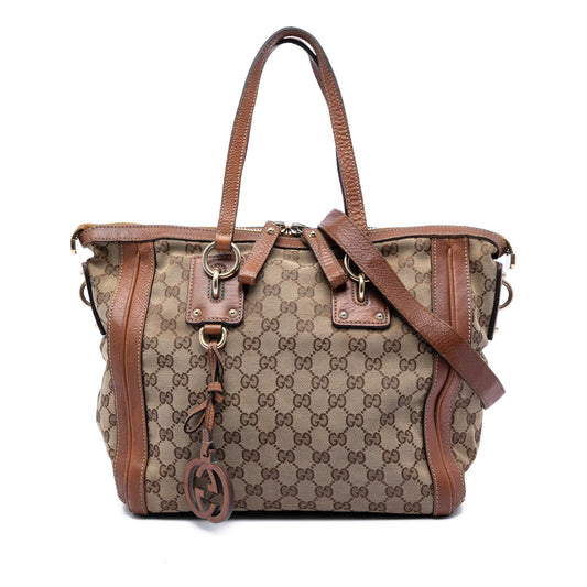 Medium GG Canvas Charm Satchel