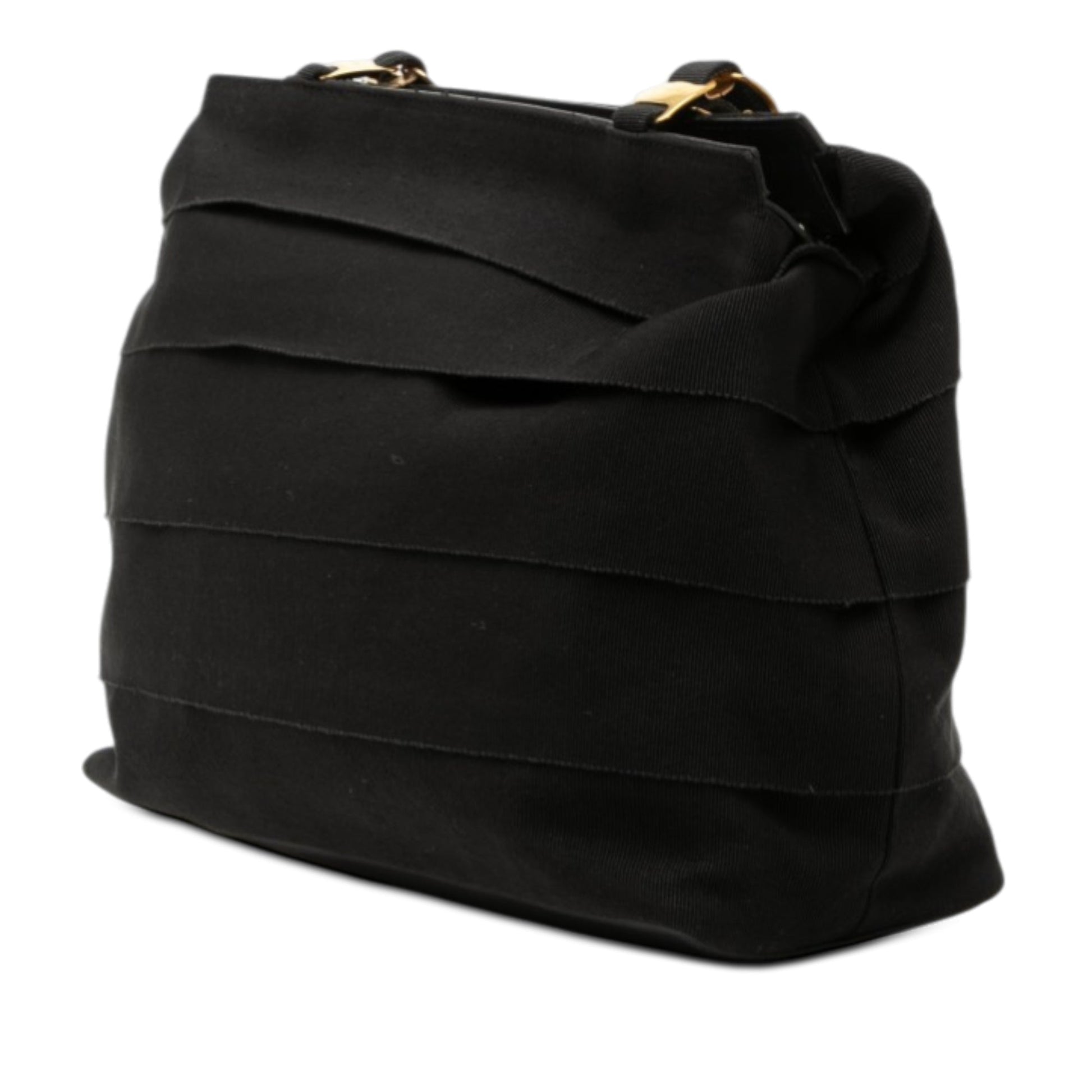 Nylon Tiered Grosgrain Shoulder Bag