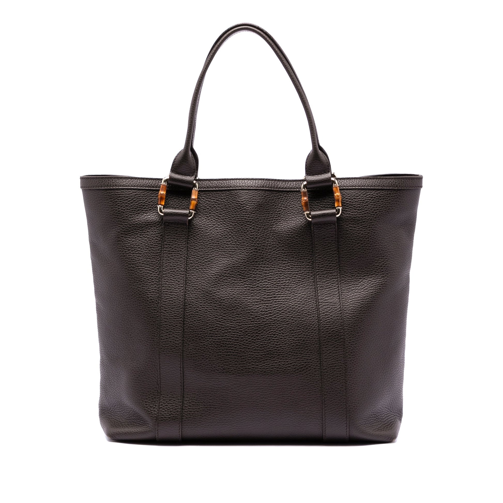 Grained Calfskin Bamboo Shopper Tote