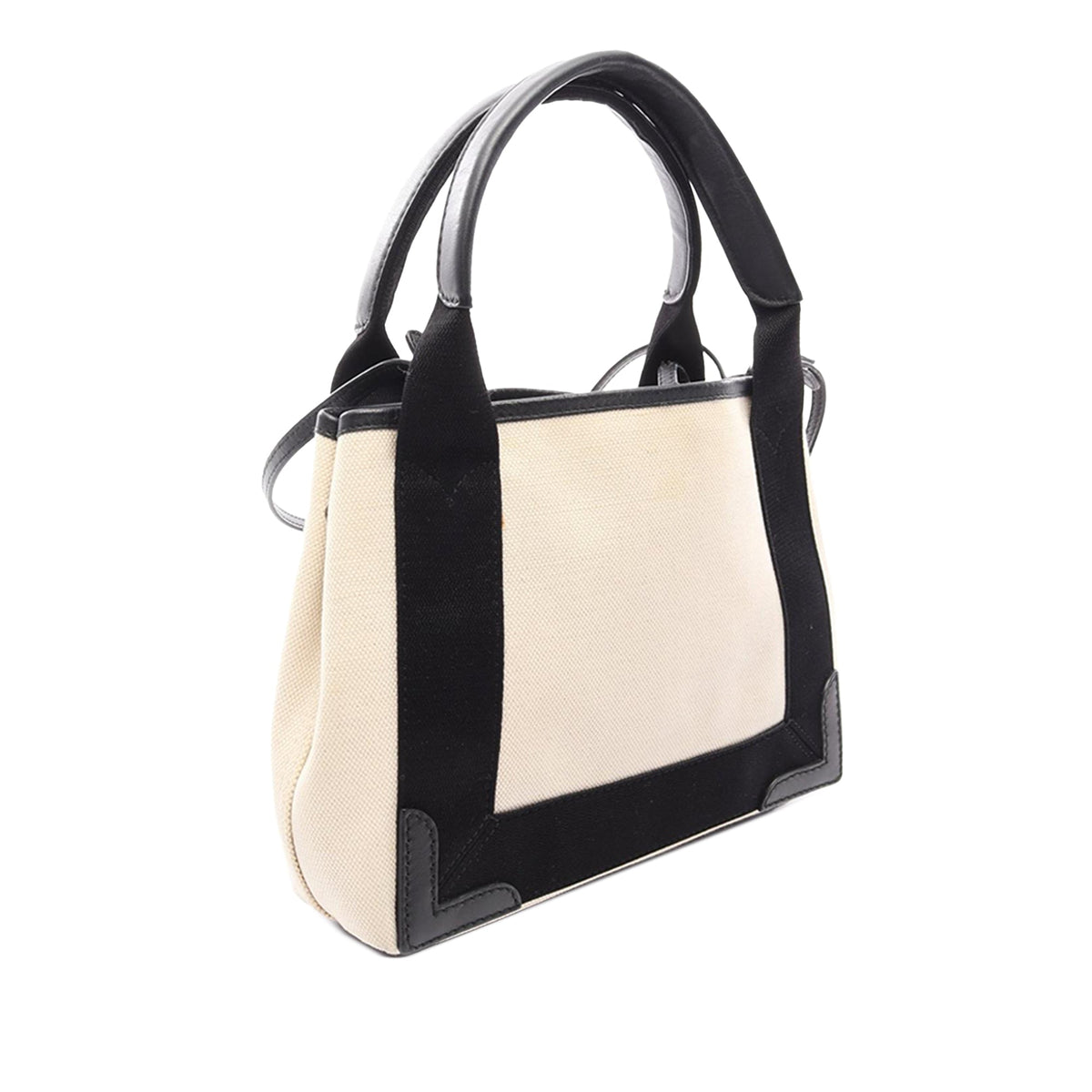 Balenciaga Canvas Navy Cabas Satchel XS — Brown